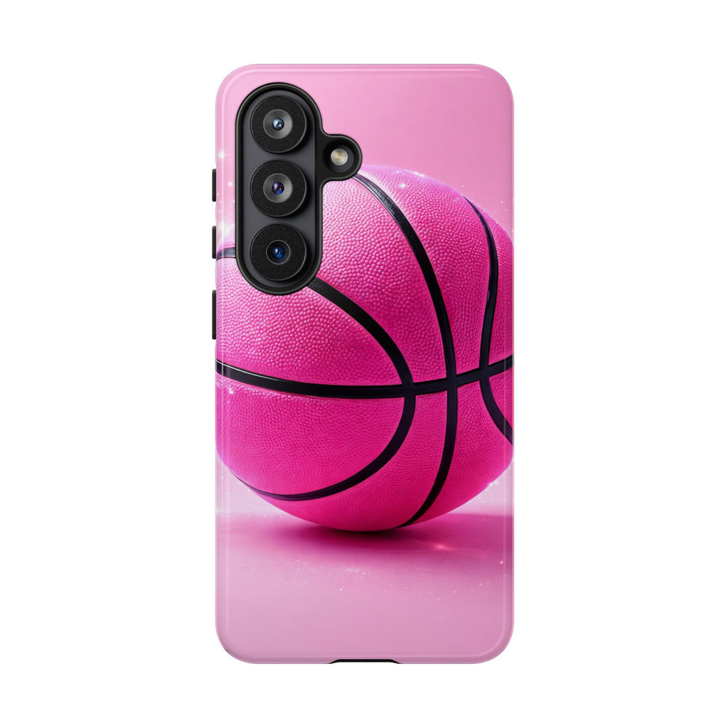 Pink Basketball Phone Case, Aesthetic Sports iPhone & Samsung Case, Cute Girly Athlete Case, Coquette Sport Phone Cover