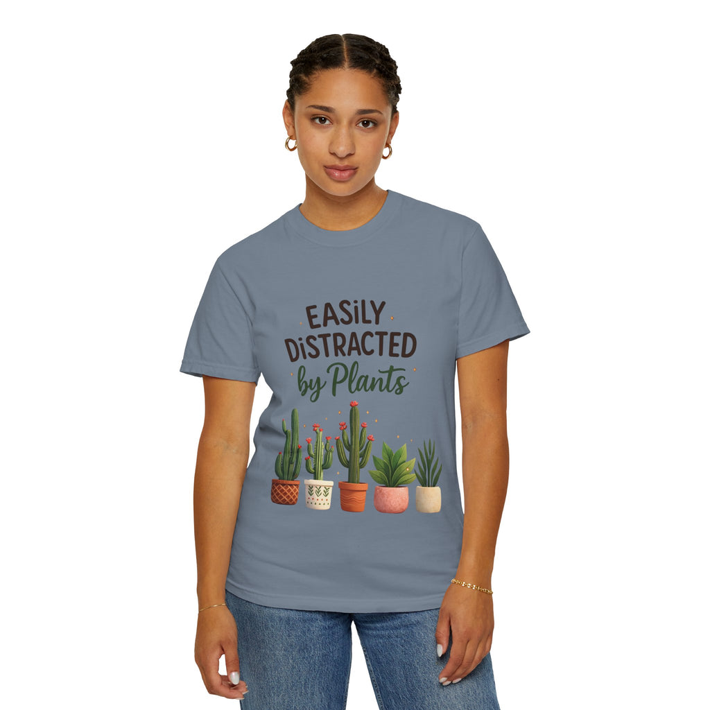 Easily Distracted By Plants Shirt, Plant Lover T-Shirt, Funny Plant Mom Tee, Botanical Lover Gift, Succulent Cactus Shirt, Unisex Graphic Tee