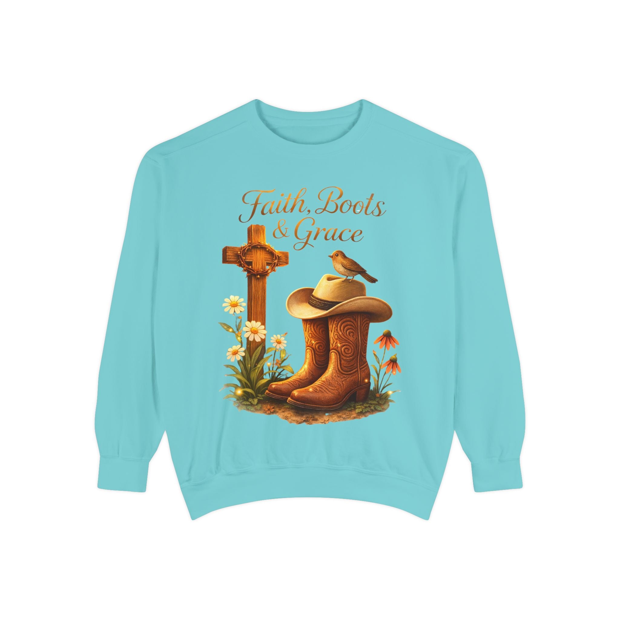 Faith Boots and Grace Shirt – Western Christian Cowgirl Tee, Faith-Based Graphic Shirt, Cute Country Girl Gift, Boutique Style T-Shirt