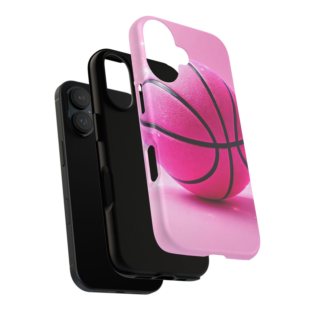 Pink Basketball Phone Case, Aesthetic Sports iPhone & Samsung Case, Cute Girly Athlete Case, Coquette Sport Phone Cover