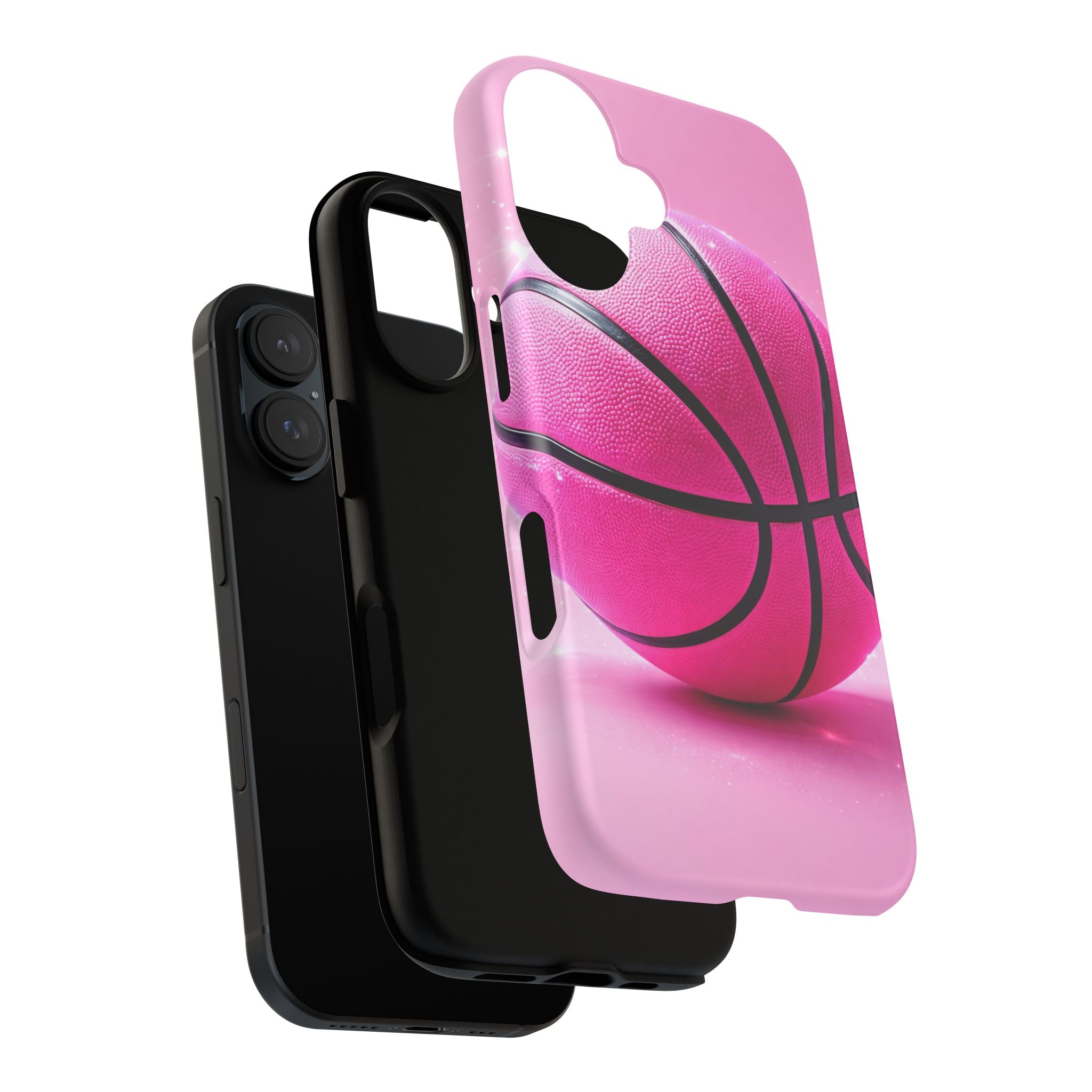 Pink Basketball Phone Case, Aesthetic Sports iPhone & Samsung Case, Cute Girly Athlete Case, Coquette Sport Phone Cover