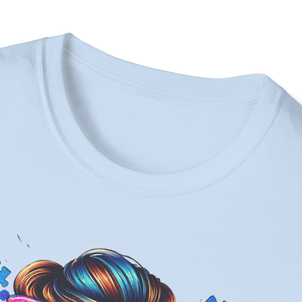 Autism Mom T-Shirt — Colorful Puzzle Heart Design for Proud Moms