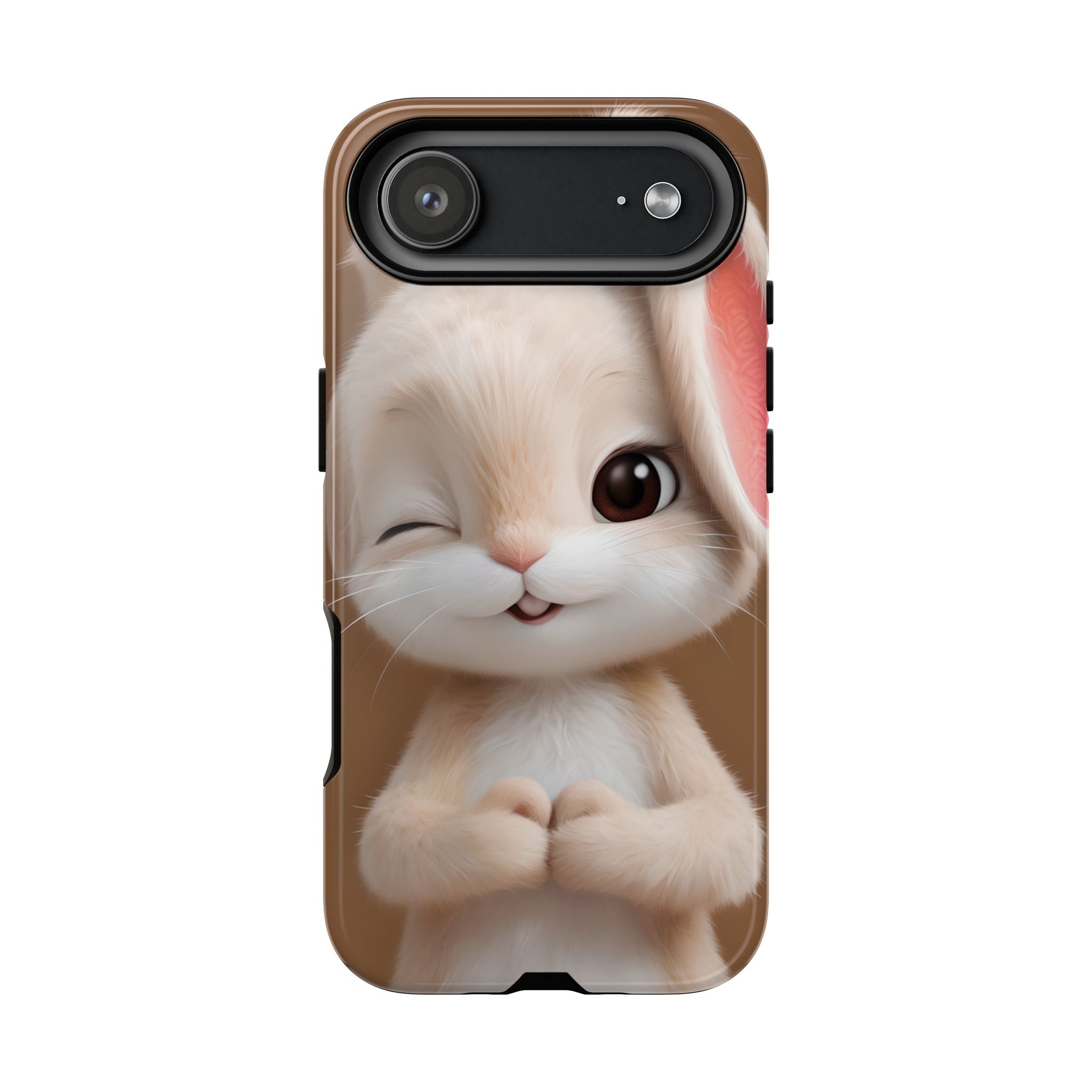 Adorable Kawaii Bunny Phone Case – Cute Winking Rabbit Aesthetic Case – Soft Pastel Bunny Cover – Gift for Bunny Lovers.