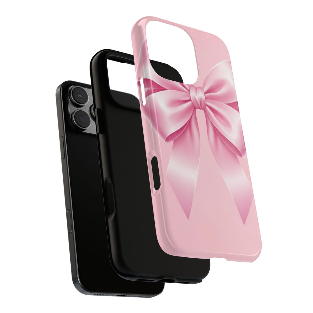 Coquette Pink Bow Phone Case, Cute Aesthetic iPhone Case, Soft Girl Bow Cover, Feminine Girly Phone Case