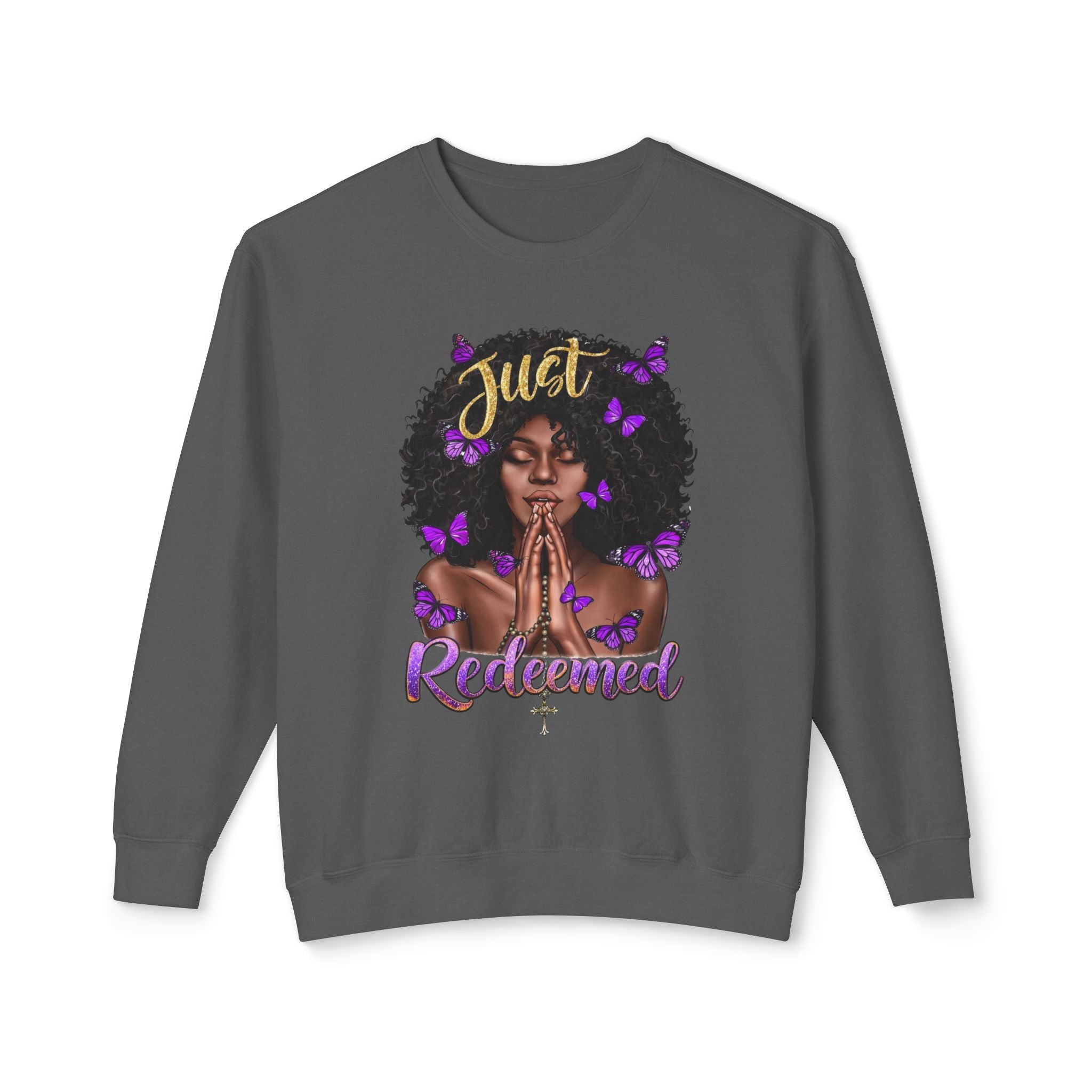 Redeemed Christian Afro Woman T-Shirt – Faith-Based Butterfly Design, Inspirational Black Woman Graphic Tee, Spiritual Gift for Women