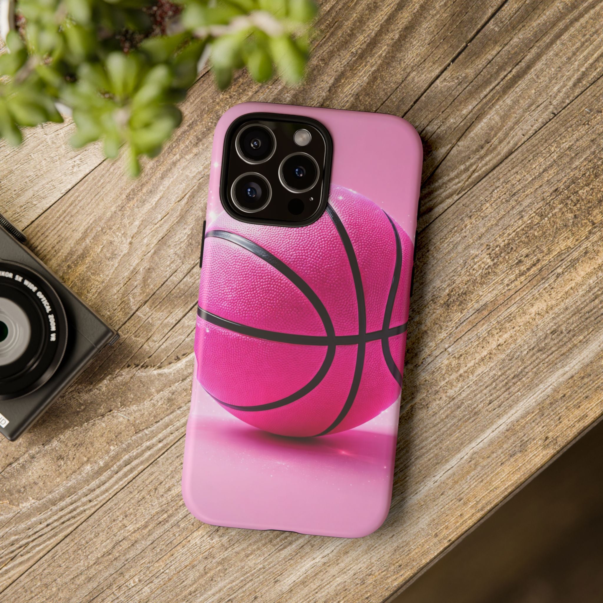 Pink Basketball Phone Case, Aesthetic Sports iPhone & Samsung Case, Cute Girly Athlete Case, Coquette Sport Phone Cover