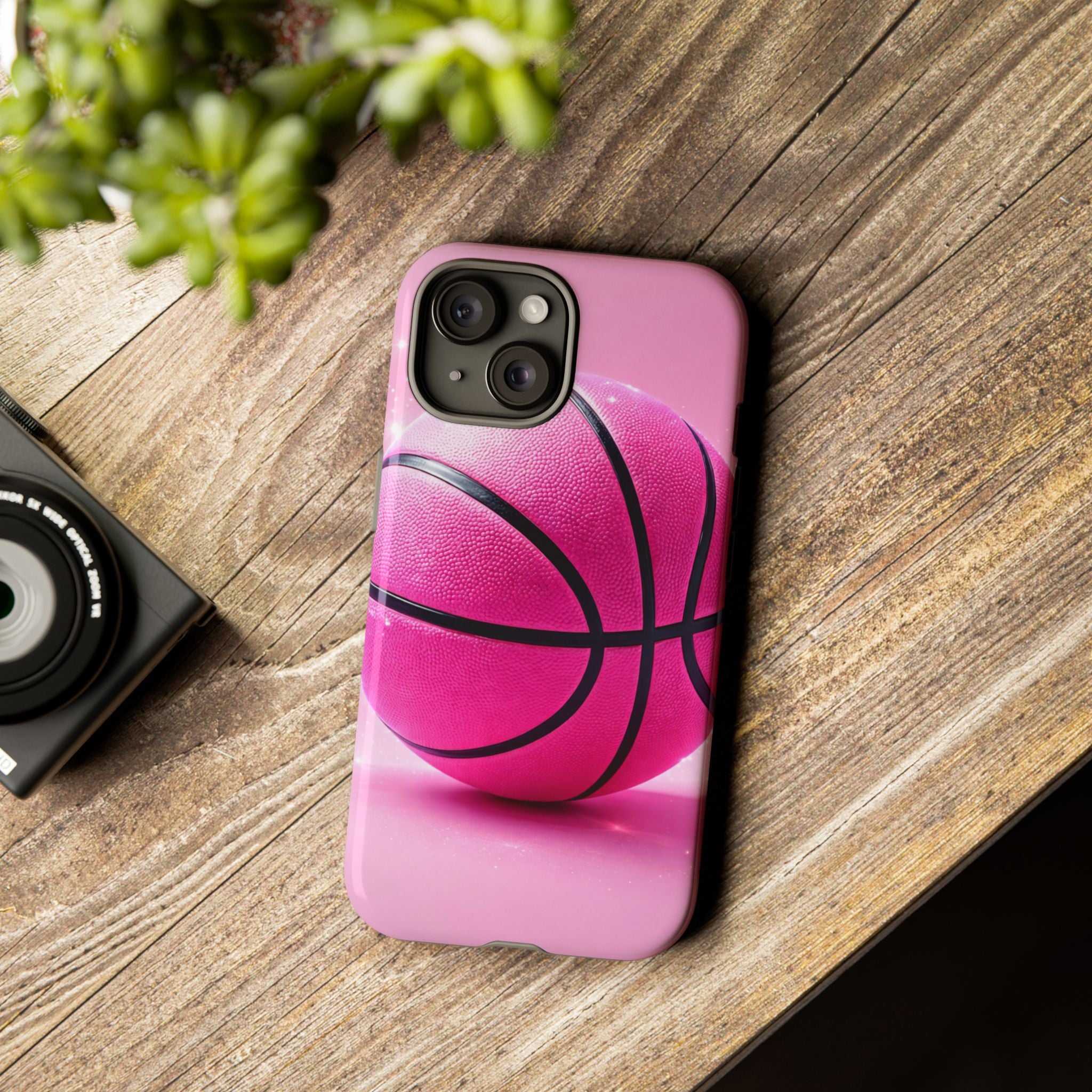 Pink Basketball Phone Case, Aesthetic Sports iPhone & Samsung Case, Cute Girly Athlete Case, Coquette Sport Phone Cover
