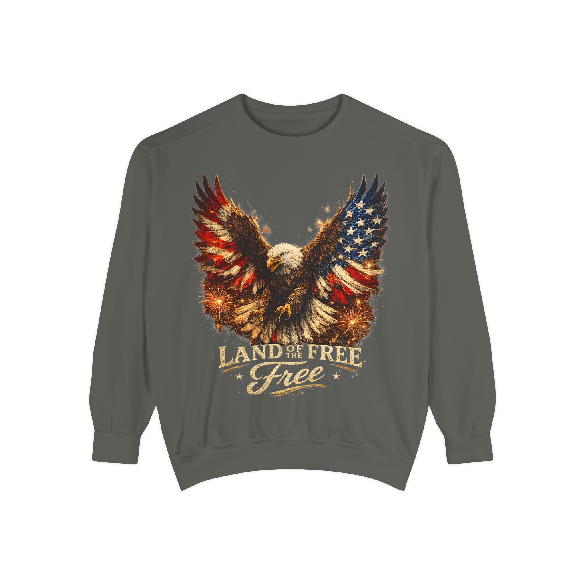 Patriotic Eagle Sweatshirt — Land of the Free Graphic Crewneck