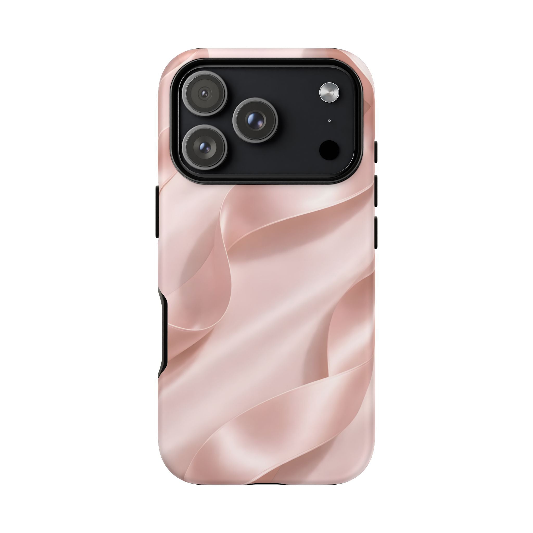 Blush Pink Satin Ribbon Phone Case – Elegant Coquette Aesthetic Luxury iPhone Case, Feminine Designer Bow Phone Cover