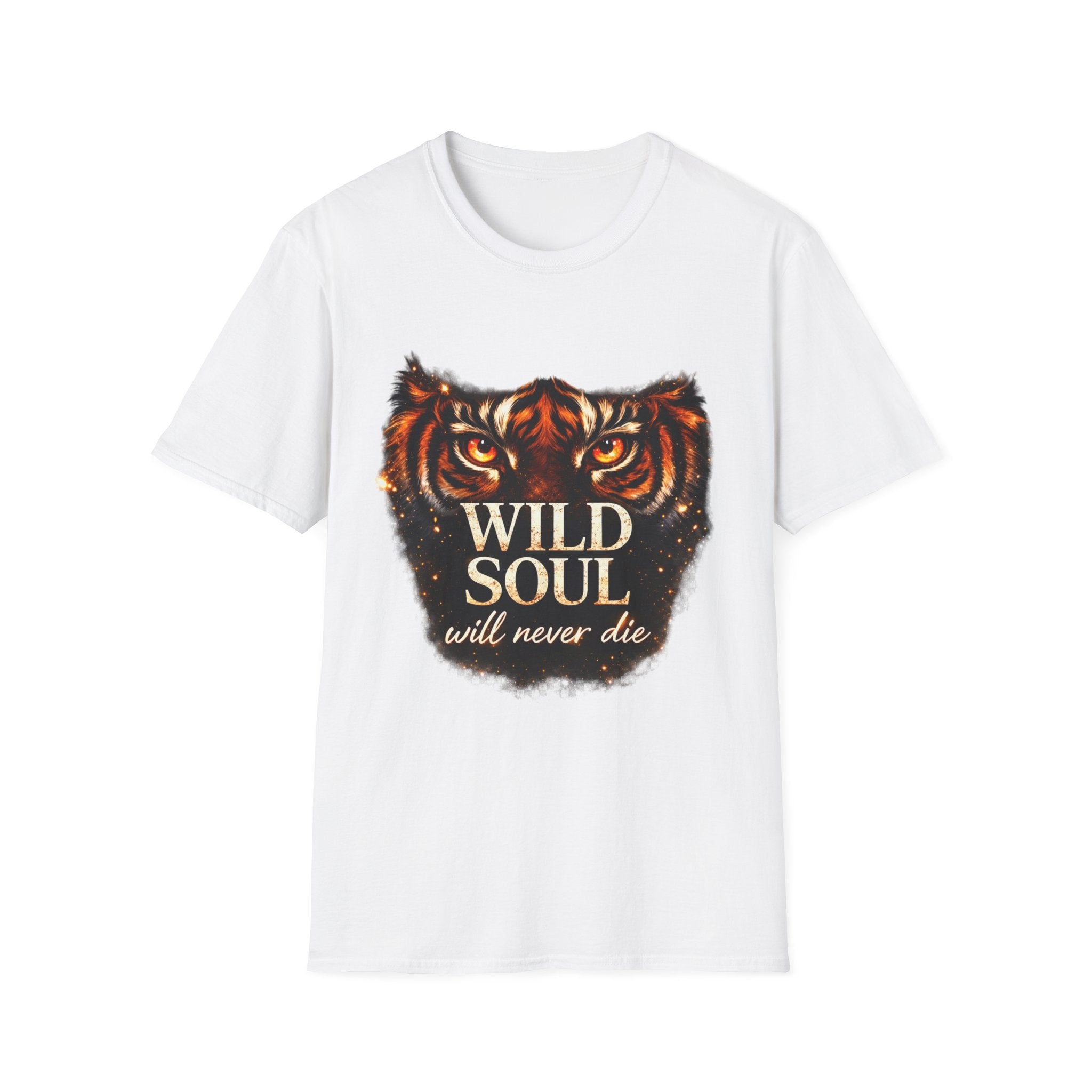 Wild Soul Tiger Eyes T-Shirt – Fierce Spirit Graphic Tee, Motivational Streetwear Shirt, Bold Animal Print Unisex Tee, Gift for Him & Her