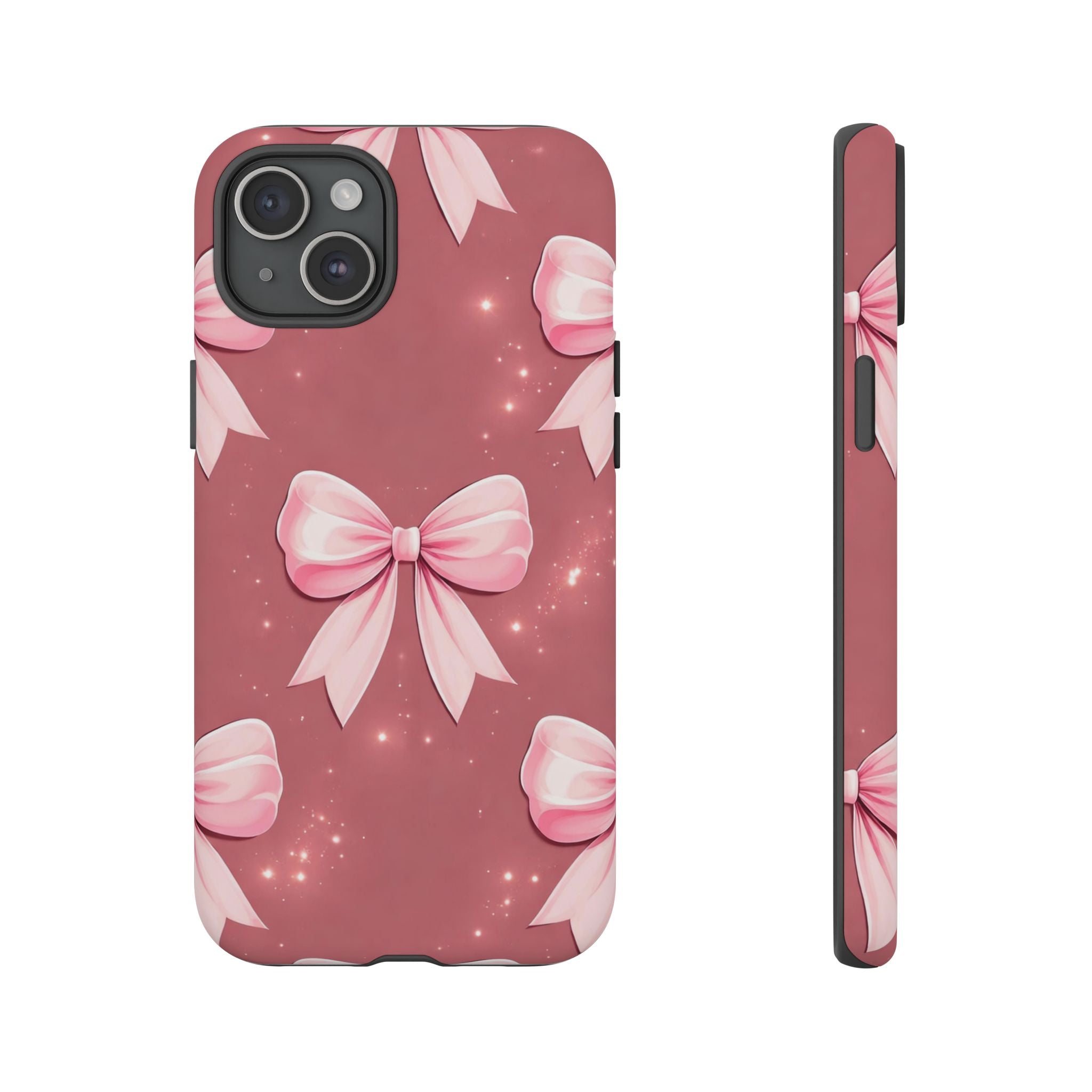 Pink Bow Phone Case, Coquette Aesthetic iPhone & Samsung Case, Cute Girly Pattern Case, Soft Girl Feminine Phone Cover