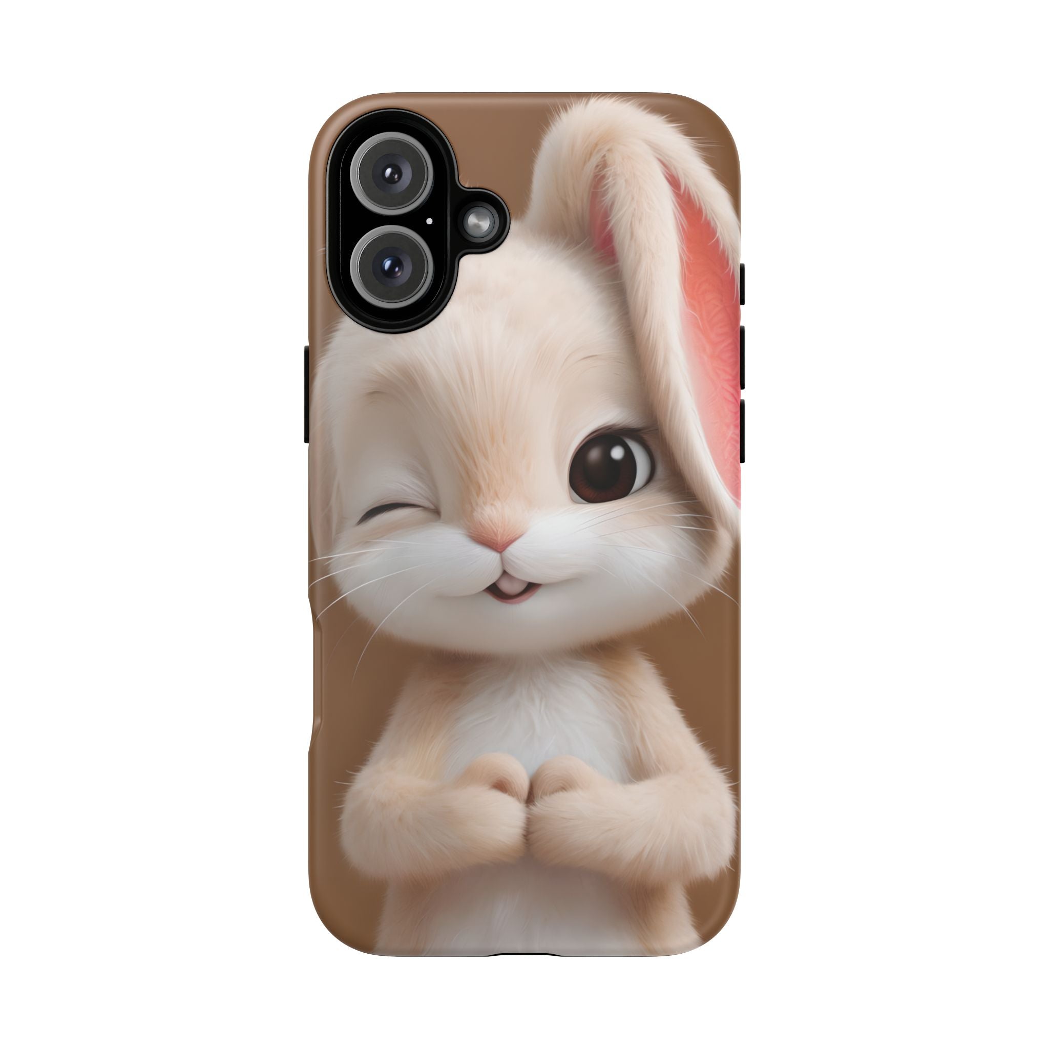 Adorable Kawaii Bunny Phone Case – Cute Winking Rabbit Aesthetic Case – Soft Pastel Bunny Cover – Gift for Bunny Lovers.