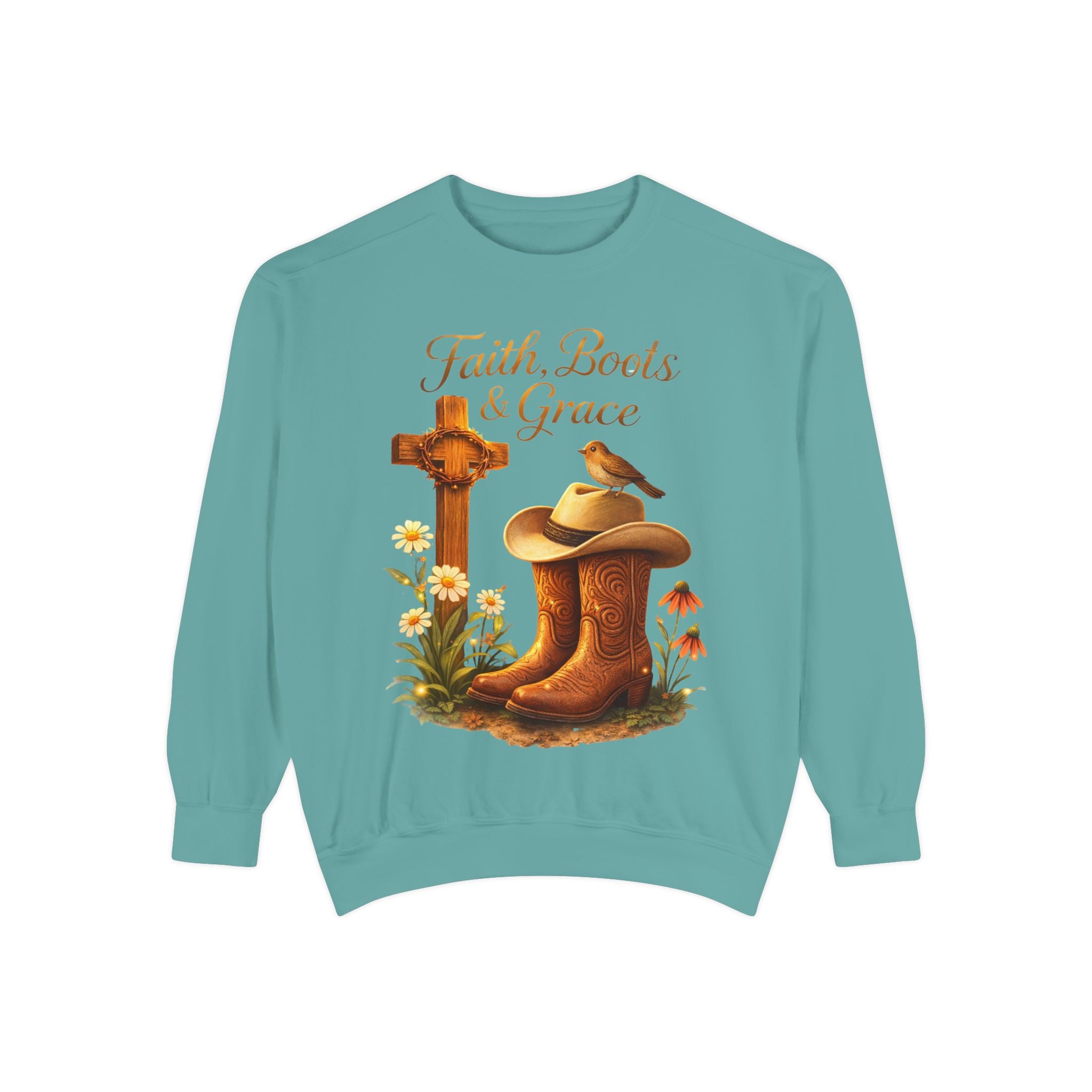 Faith Boots and Grace Shirt – Western Christian Cowgirl Tee, Faith-Based Graphic Shirt, Cute Country Girl Gift, Boutique Style T-Shirt