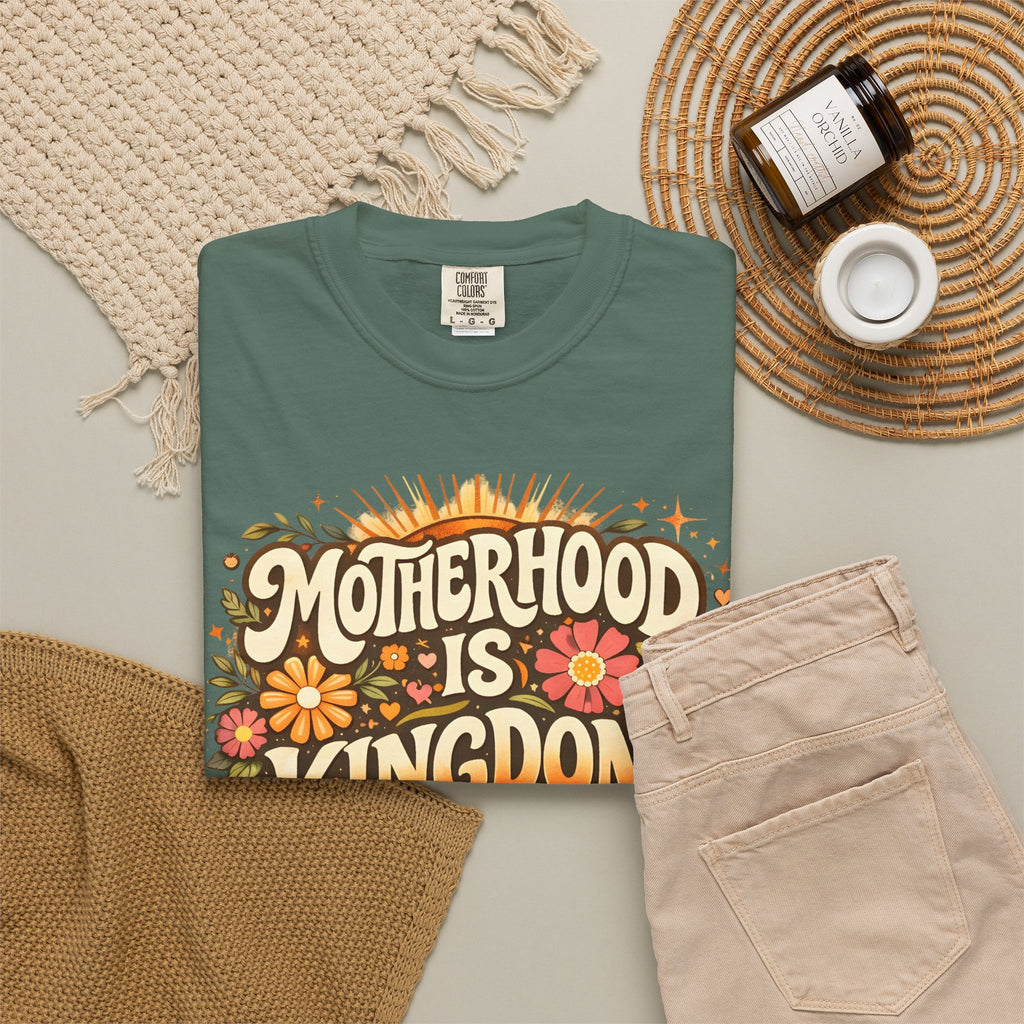 Motherhood Is Kingdom Work T-Shirt — Christian Mom Graphic Tee (Proverbs 31:27)