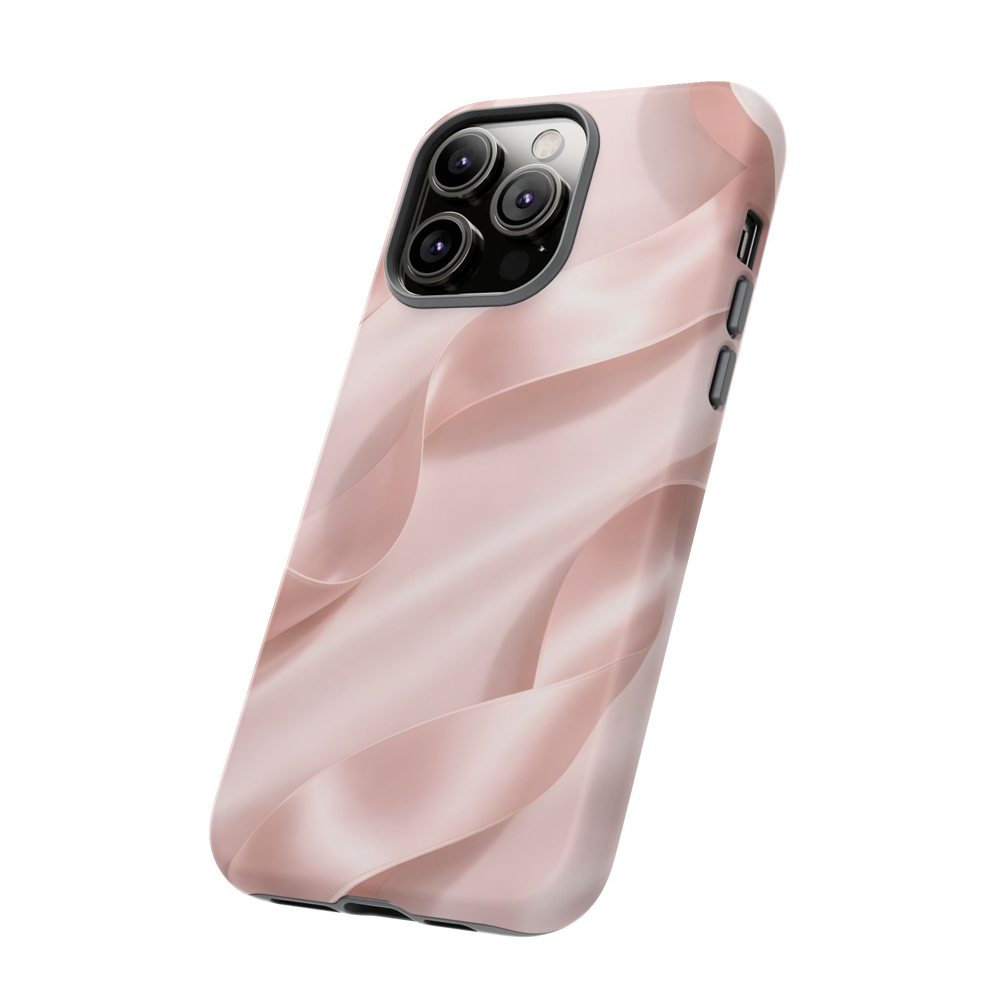 Blush Pink Satin Ribbon Phone Case – Elegant Coquette Aesthetic Luxury iPhone Case, Feminine Designer Bow Phone Cover