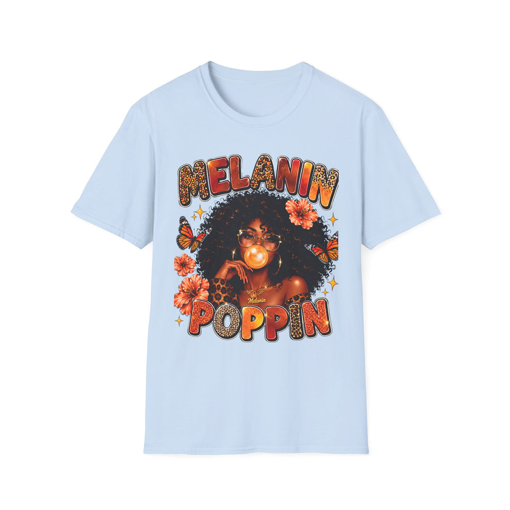 Melanin Poppin Shirt, Black Woman Afro T-Shirt, Leopard Print Melanin Tee, Empowerment Graphic Shirt, Black Girl Magic Gift