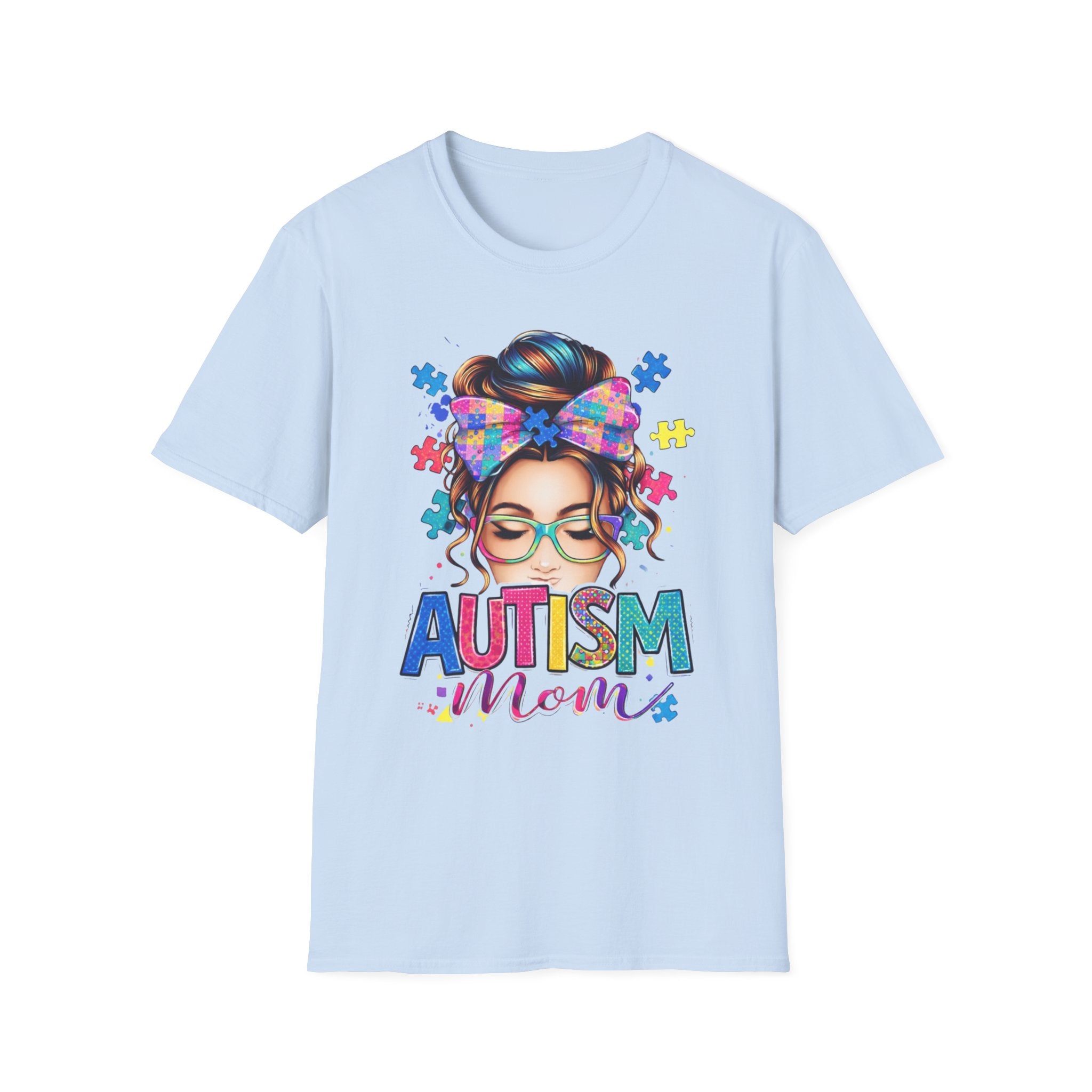 Autism Mom T-Shirt — Colorful Puzzle Heart Design for Proud Moms