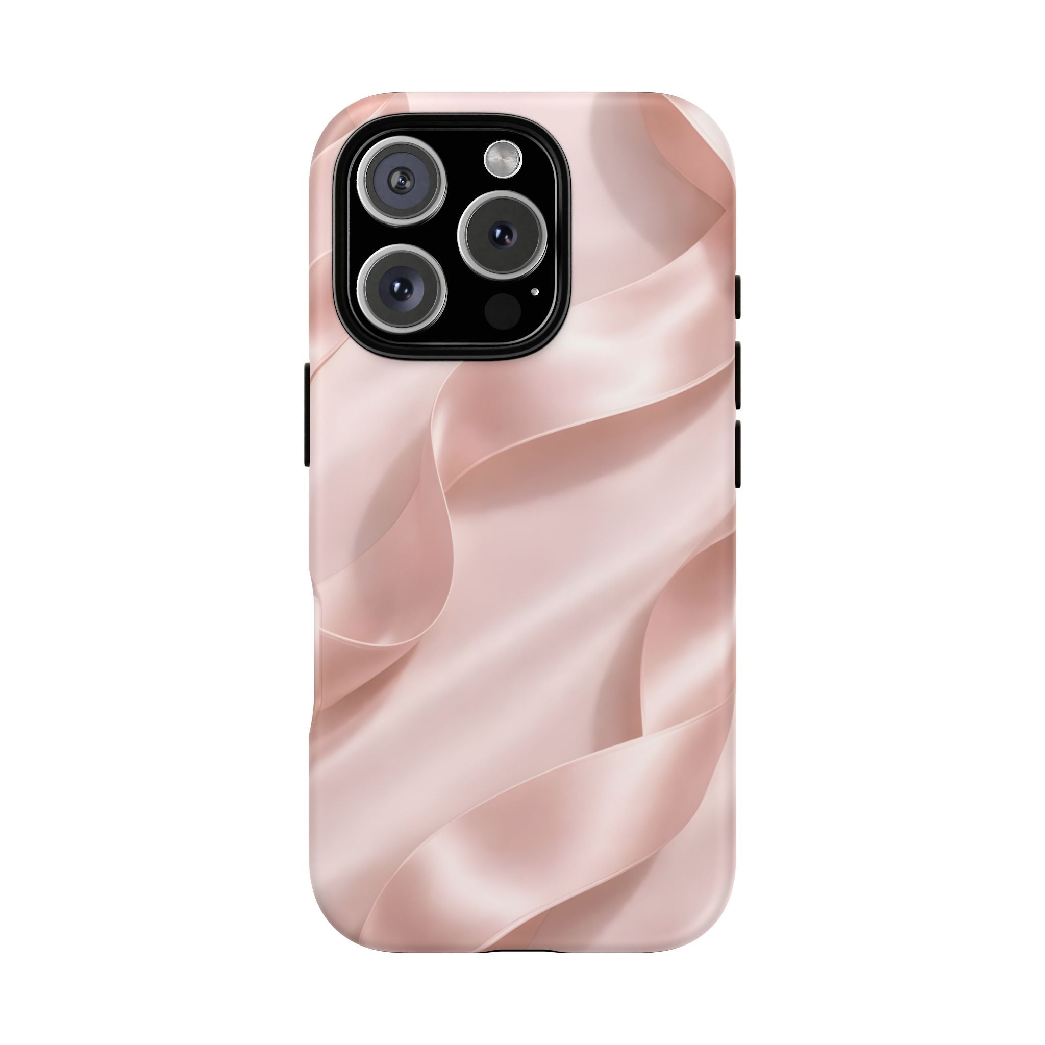Blush Pink Satin Ribbon Phone Case – Elegant Coquette Aesthetic Luxury iPhone Case, Feminine Designer Bow Phone Cover