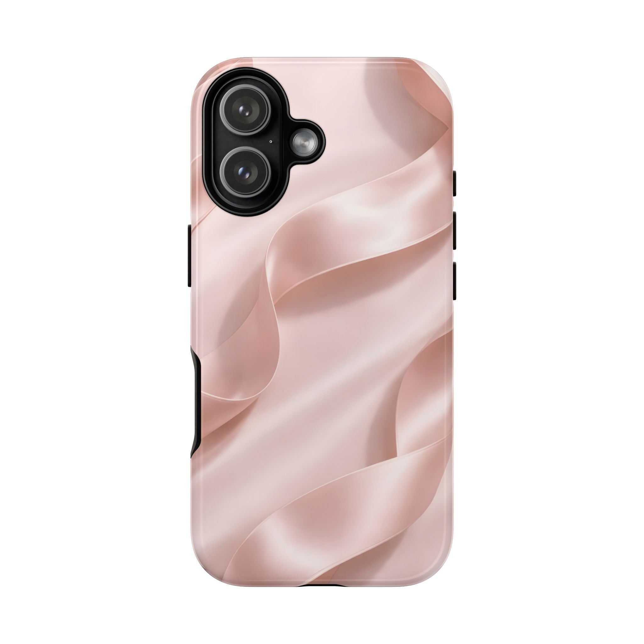Blush Pink Satin Ribbon Phone Case – Elegant Coquette Aesthetic Luxury iPhone Case, Feminine Designer Bow Phone Cover