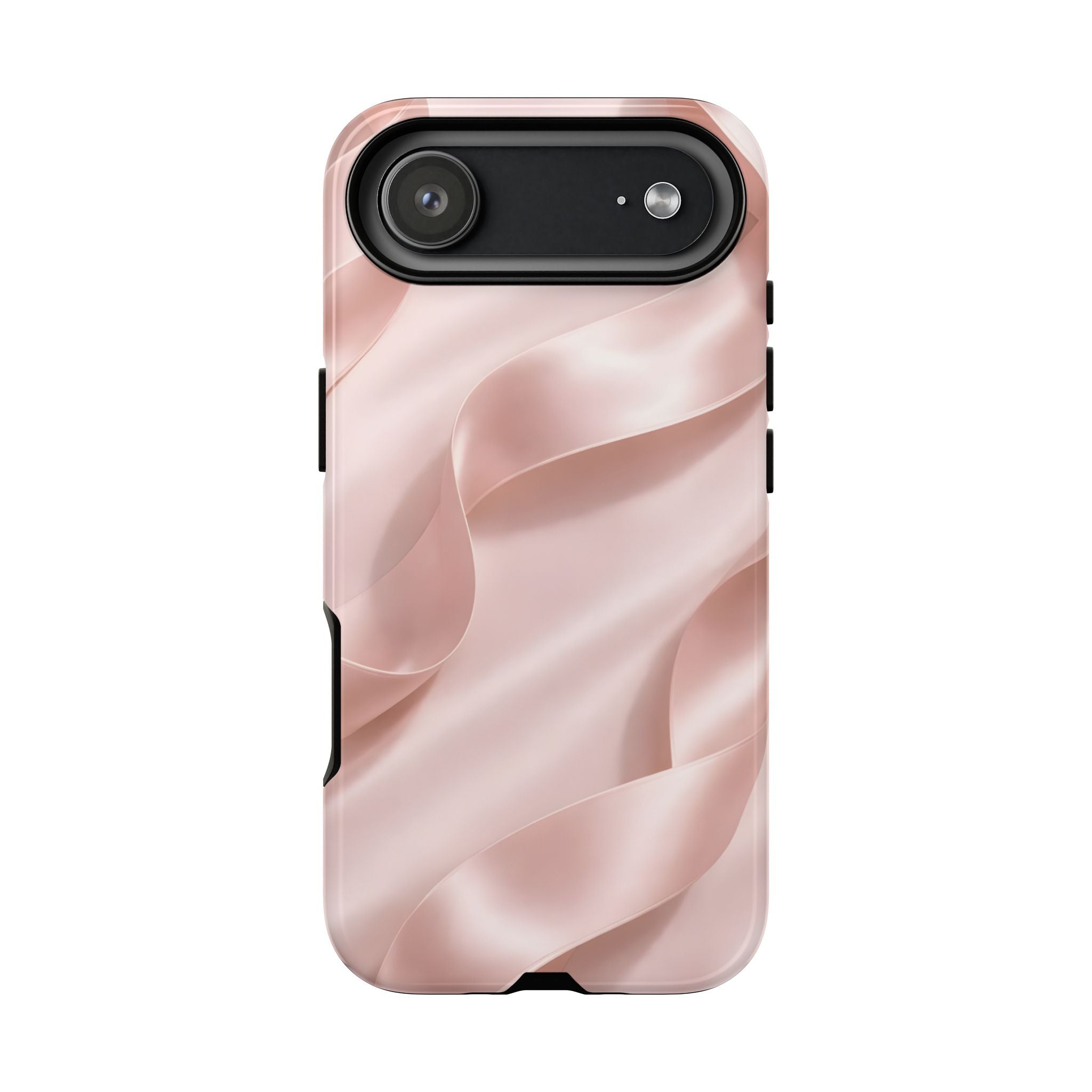 Blush Pink Satin Ribbon Phone Case – Elegant Coquette Aesthetic Luxury iPhone Case, Feminine Designer Bow Phone Cover