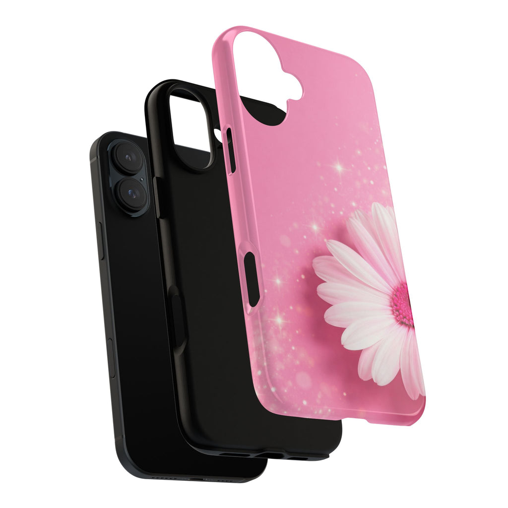 Pink Daisy Phone Case, Aesthetic Floral iPhone & Samsung Case, Cute Flower Phone Cover, Soft Girl Coquette Case, Feminine Pink Case