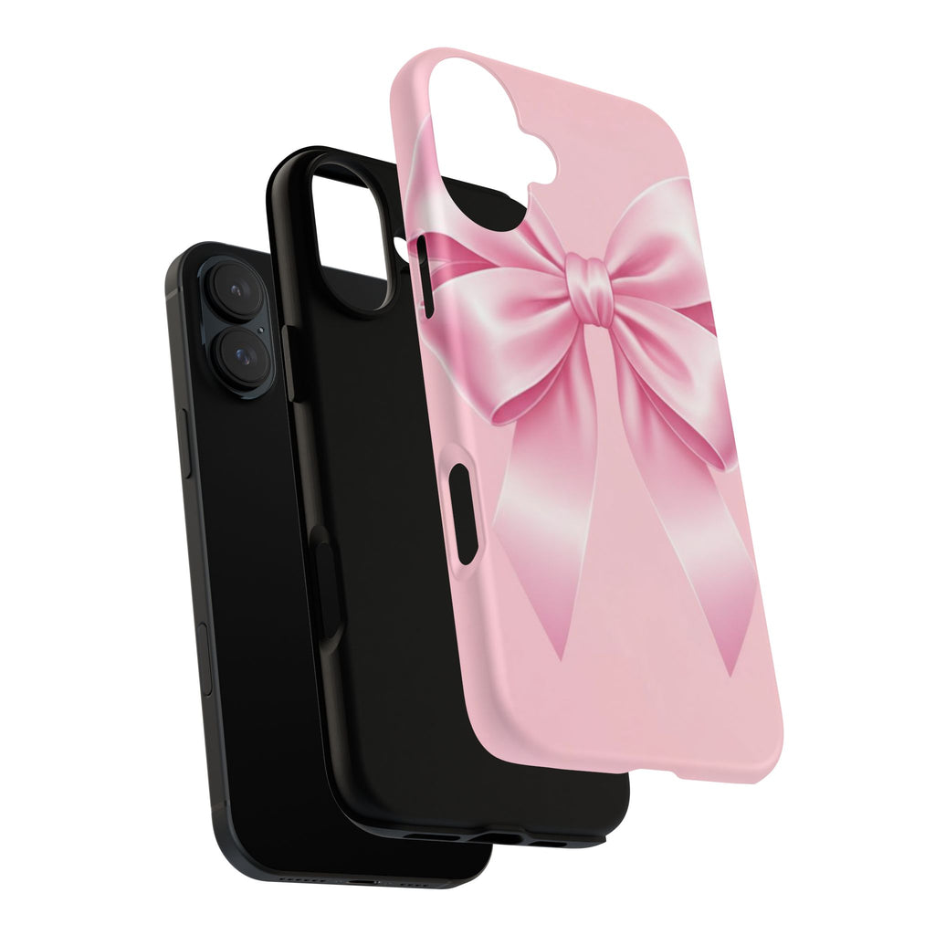 Coquette Pink Bow Phone Case, Cute Aesthetic iPhone Case, Soft Girl Bow Cover, Feminine Girly Phone Case