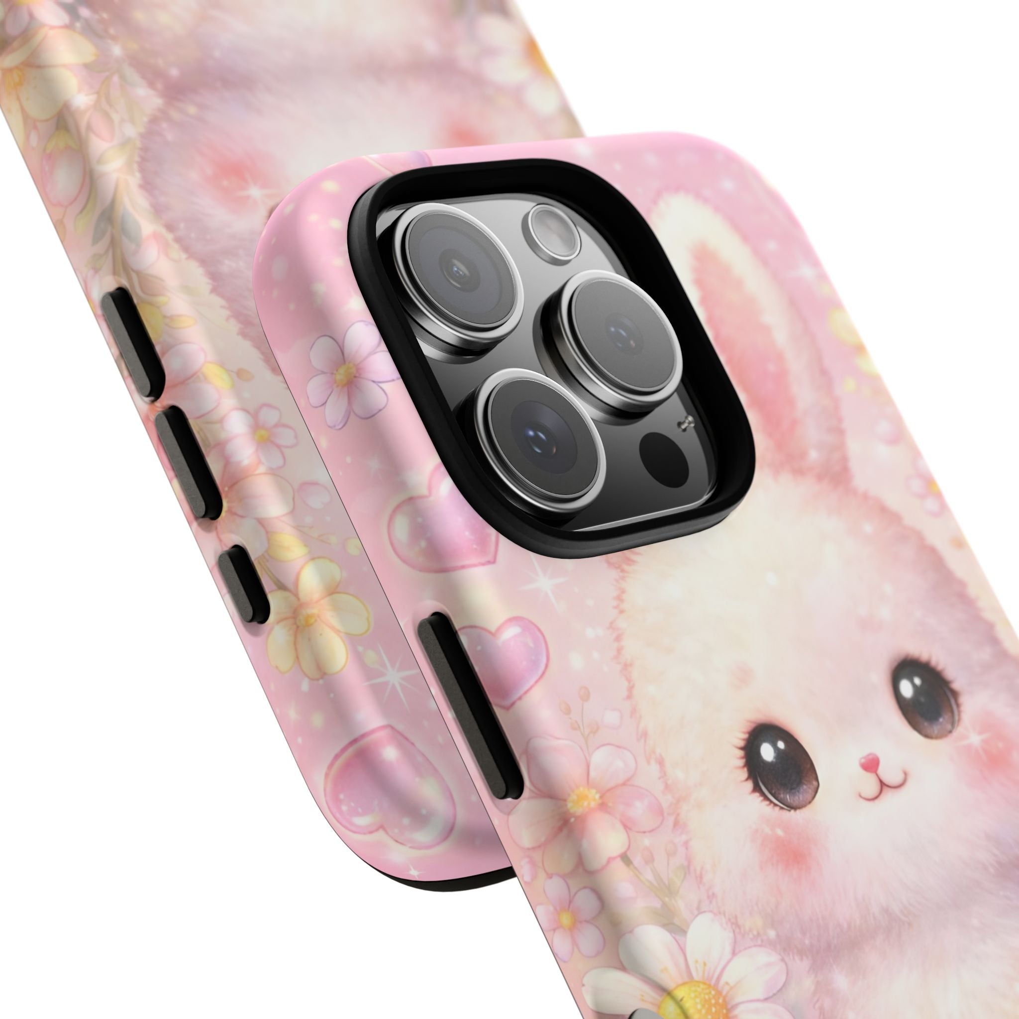 Kawaii Bunny Phone Case – Cute Pastel Bunny Floral Aesthetic iPhone Case, Adorable Kawaii Animal Phone Cover.