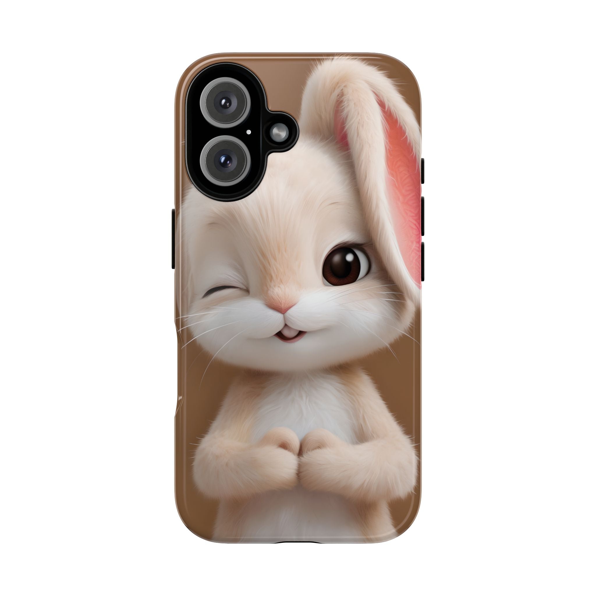 Adorable Kawaii Bunny Phone Case – Cute Winking Rabbit Aesthetic Case – Soft Pastel Bunny Cover – Gift for Bunny Lovers.