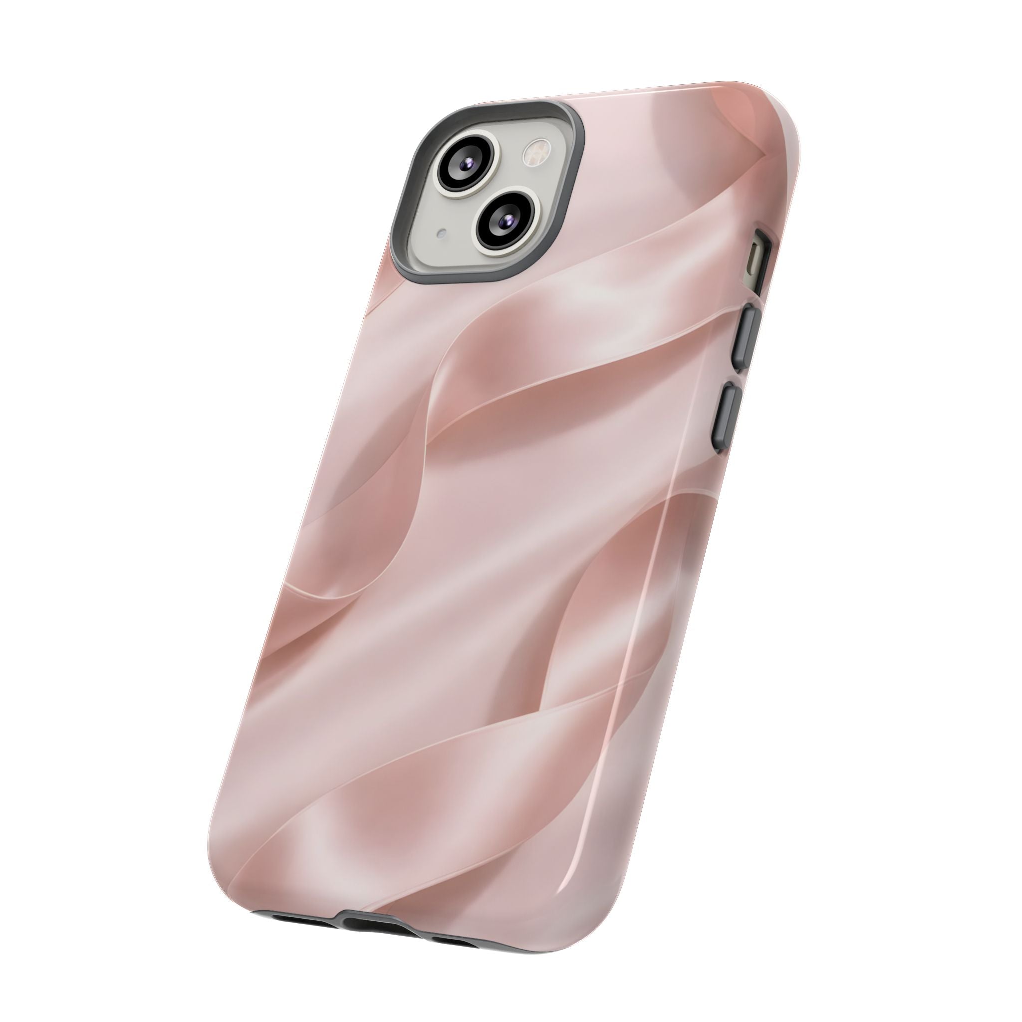 Blush Pink Satin Ribbon Phone Case – Elegant Coquette Aesthetic Luxury iPhone Case, Feminine Designer Bow Phone Cover
