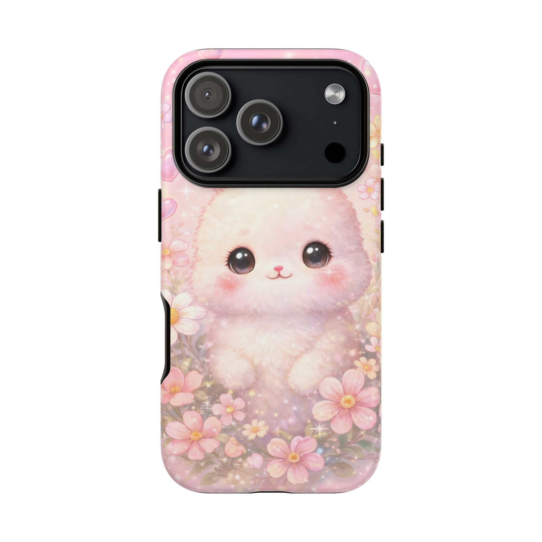 Kawaii Bunny Phone Case – Cute Pastel Bunny Floral Aesthetic iPhone Case, Adorable Kawaii Animal Phone Cover.