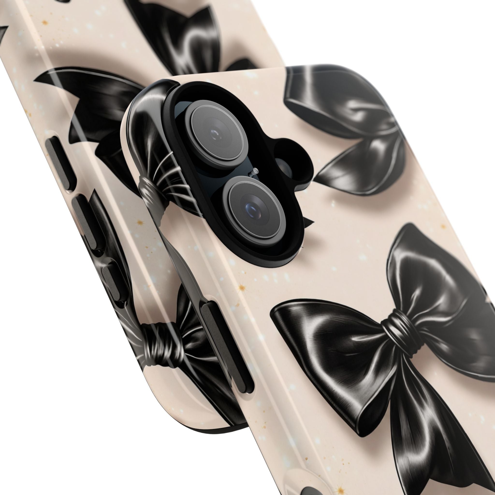 Black Bow Phone Case, Coquette Aesthetic iPhone & Samsung Case, Cute Girly Luxury Bow Cover, Feminine Minimalist Phone Case