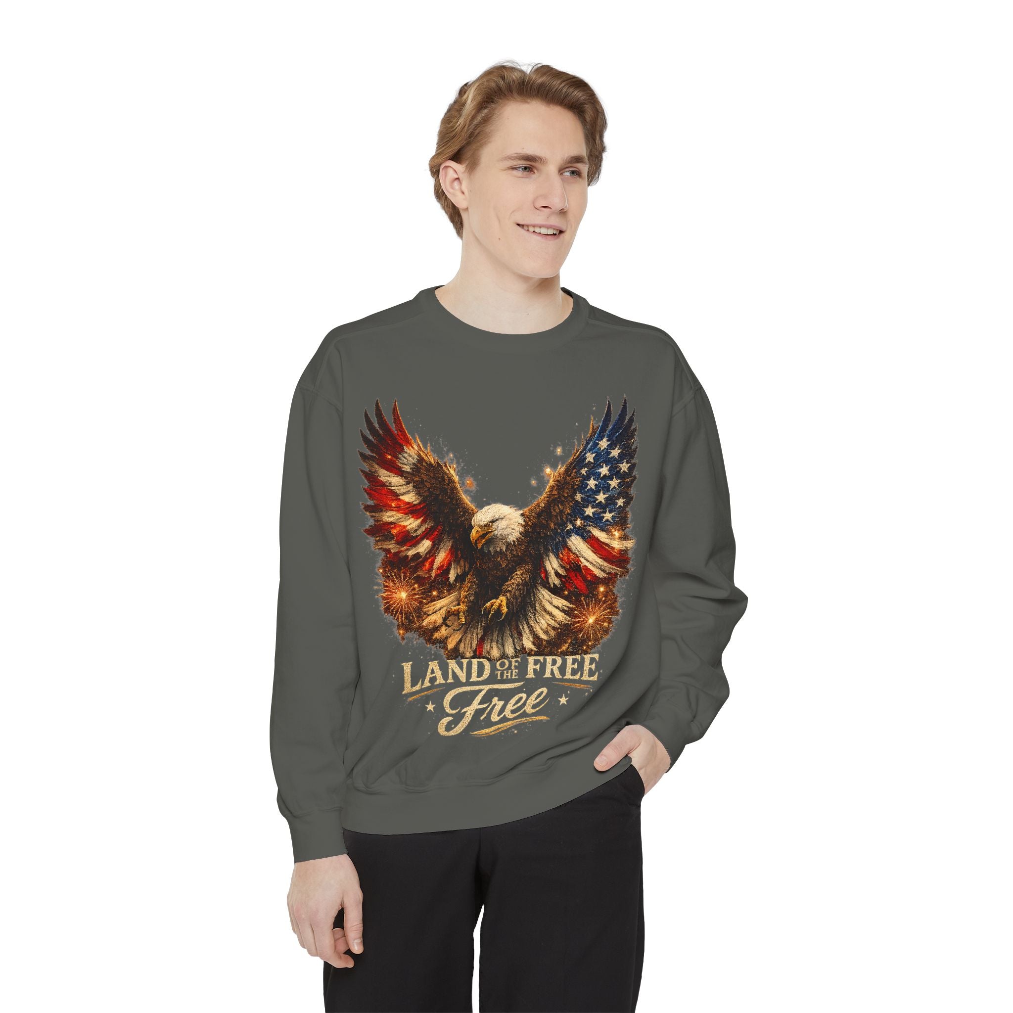Patriotic Eagle Sweatshirt — Land of the Free Graphic Crewneck