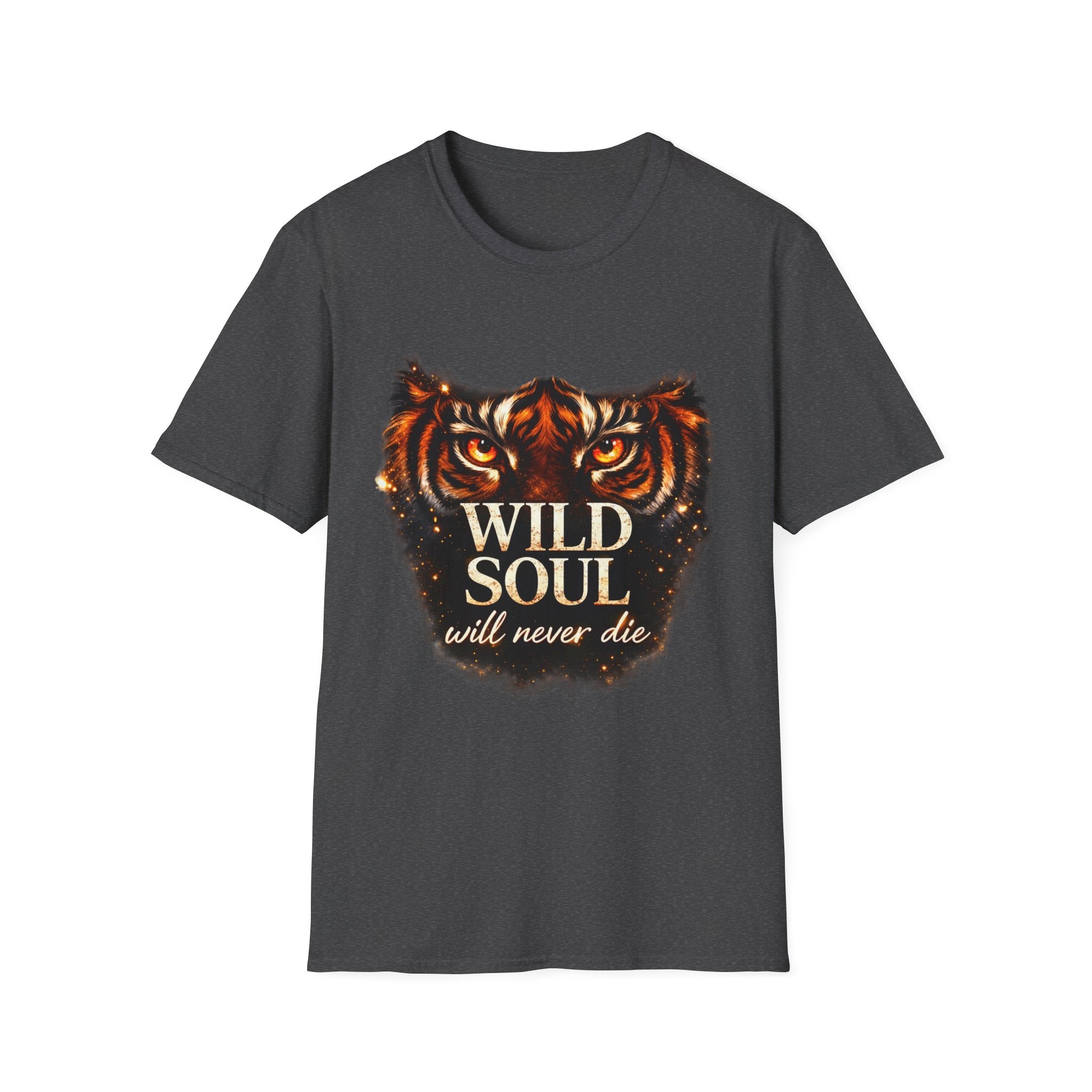 Wild Soul Tiger Eyes T-Shirt – Fierce Spirit Graphic Tee, Motivational Streetwear Shirt, Bold Animal Print Unisex Tee, Gift for Him & Her