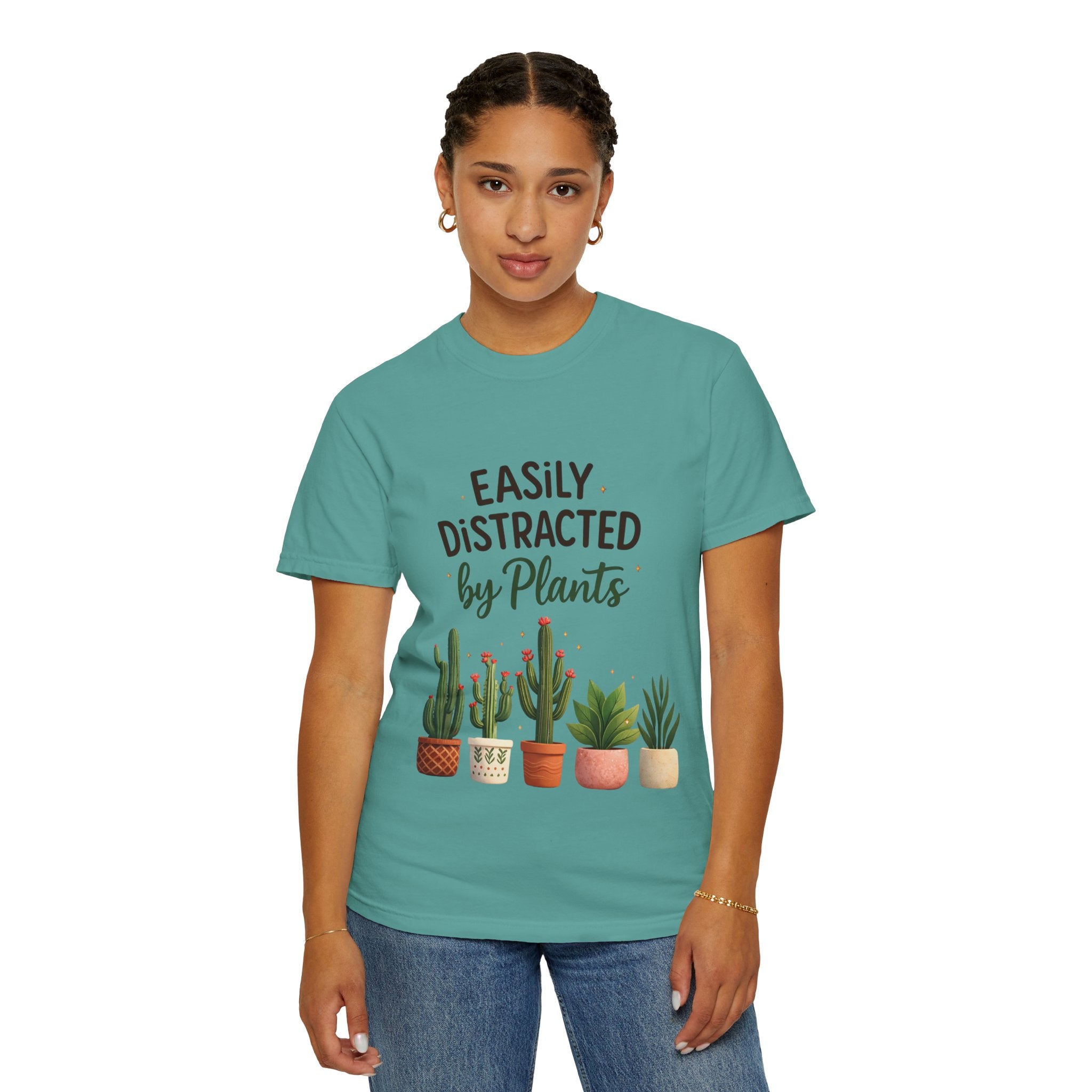 Easily Distracted By Plants Shirt, Plant Lover T-Shirt, Funny Plant Mom Tee, Botanical Lover Gift, Succulent Cactus Shirt, Unisex Graphic Tee