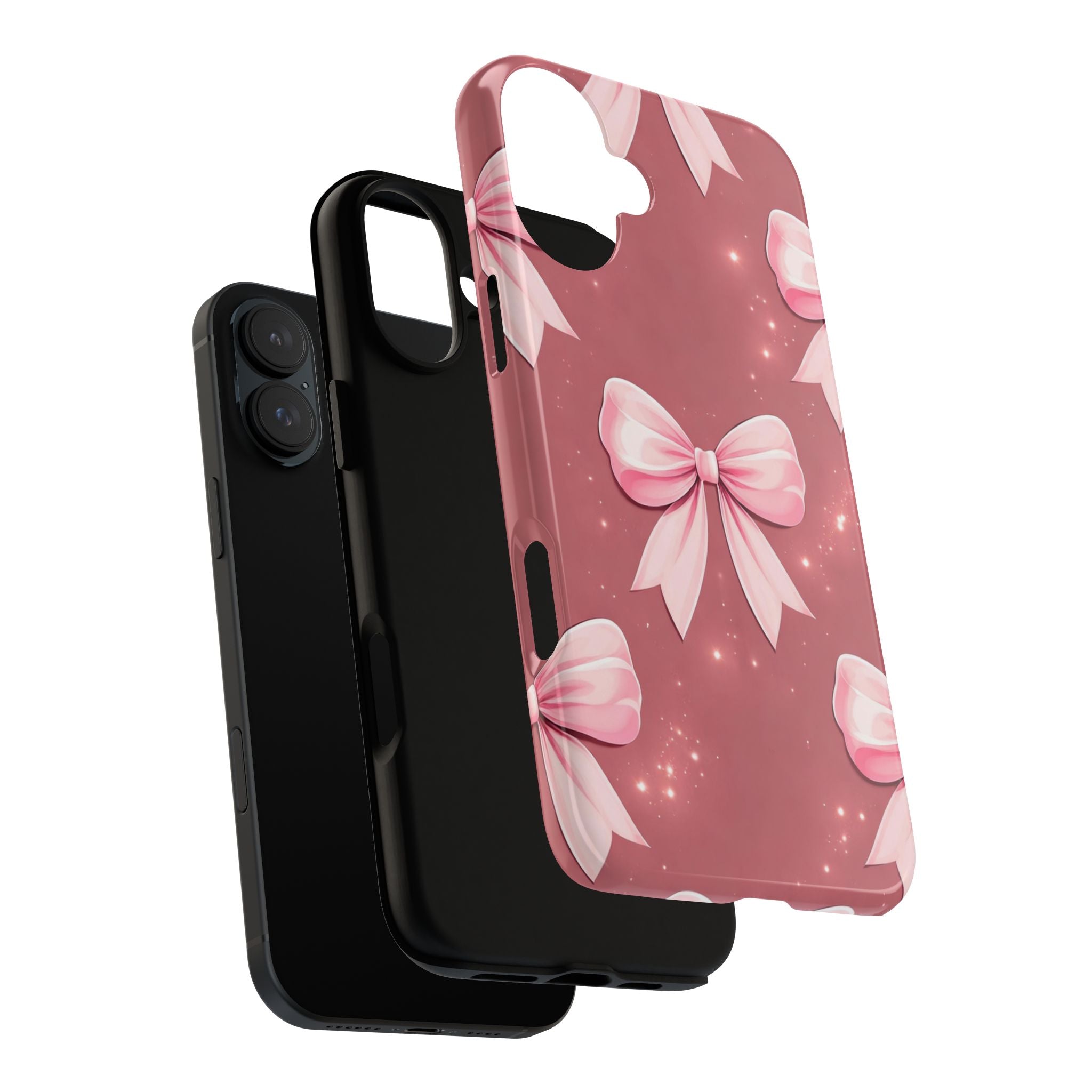 Pink Bow Phone Case, Coquette Aesthetic iPhone & Samsung Case, Cute Girly Pattern Case, Soft Girl Feminine Phone Cover