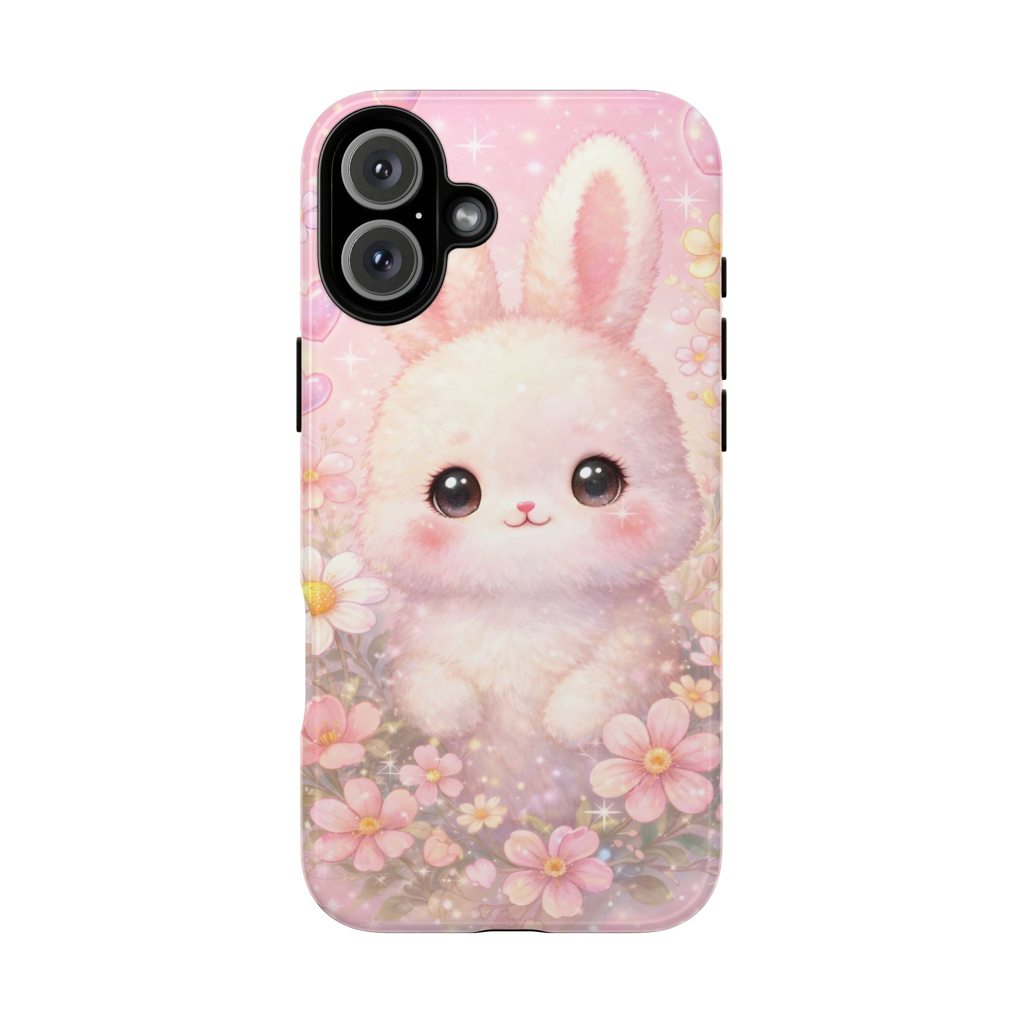 Kawaii Bunny Phone Case – Cute Pastel Bunny Floral Aesthetic iPhone Case, Adorable Kawaii Animal Phone Cover.