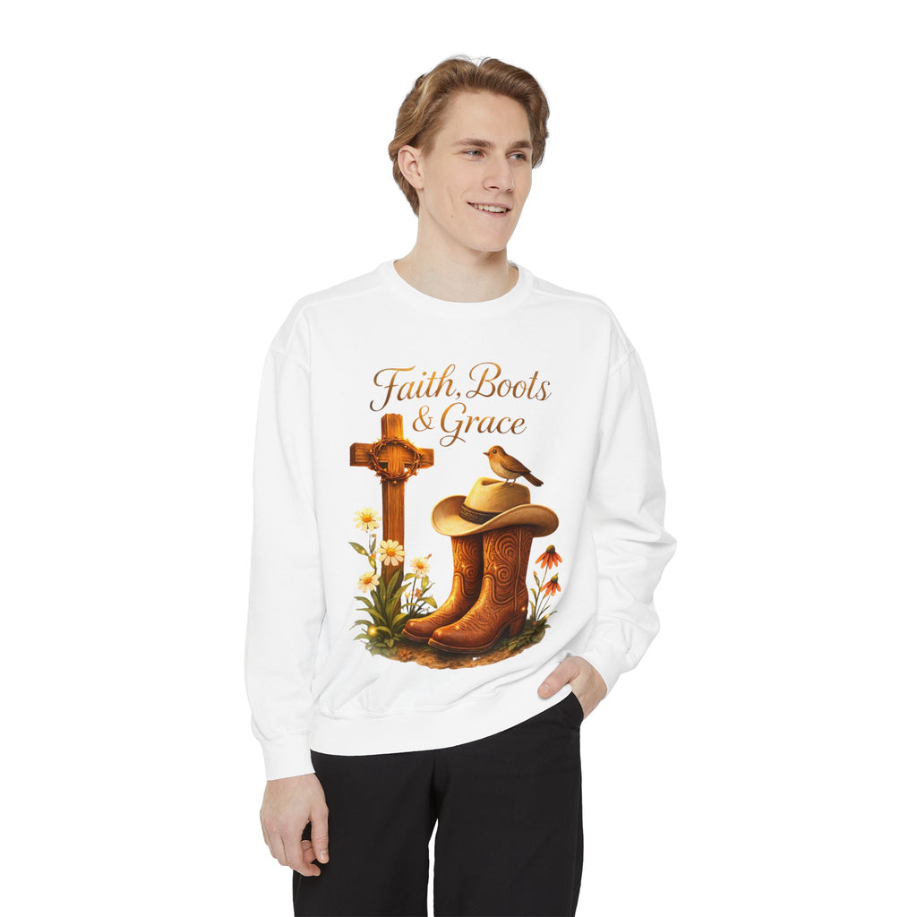 Faith Boots and Grace Shirt – Western Christian Cowgirl Tee, Faith-Based Graphic Shirt, Cute Country Girl Gift, Boutique Style T-Shirt