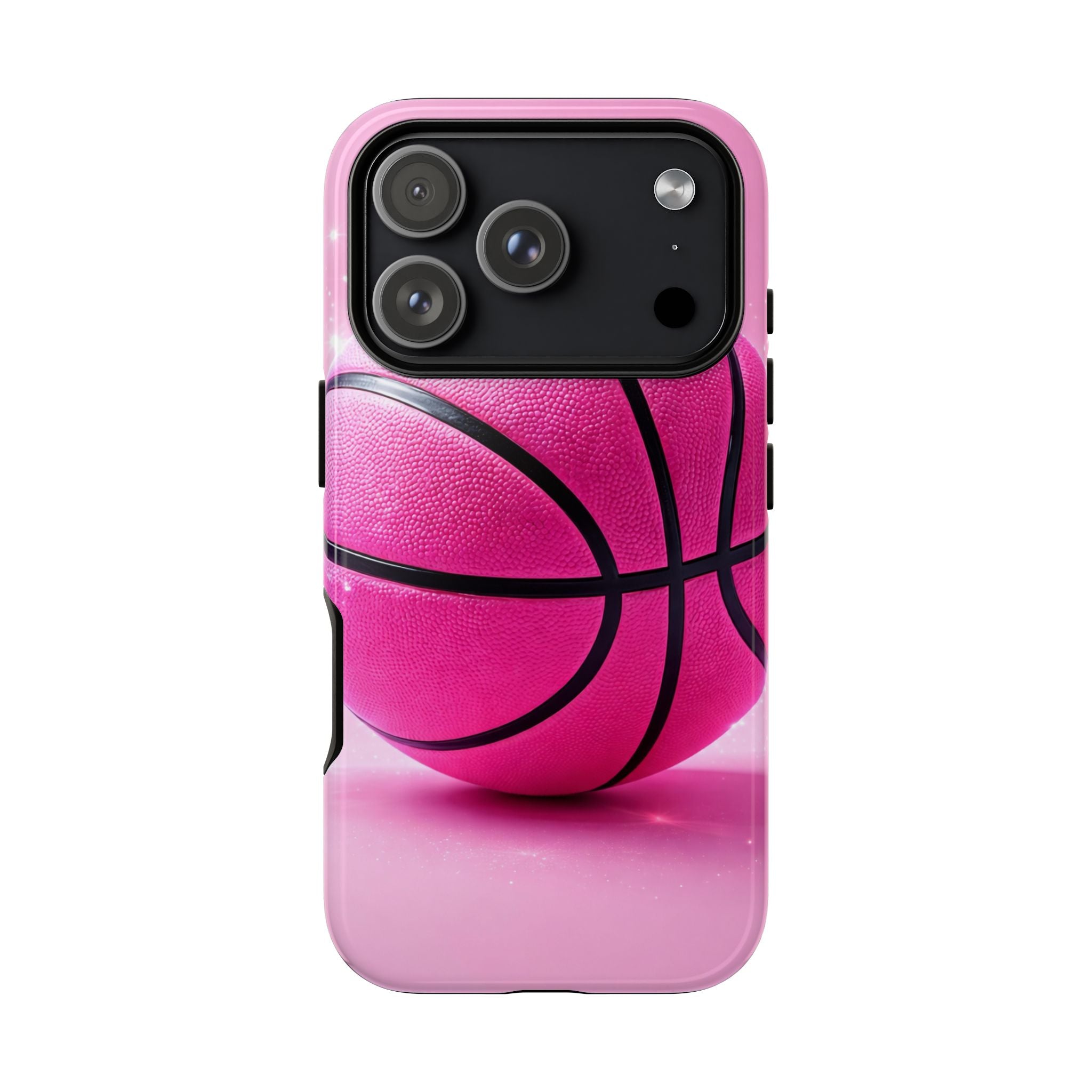 Pink Basketball Phone Case, Aesthetic Sports iPhone & Samsung Case, Cute Girly Athlete Case, Coquette Sport Phone Cover