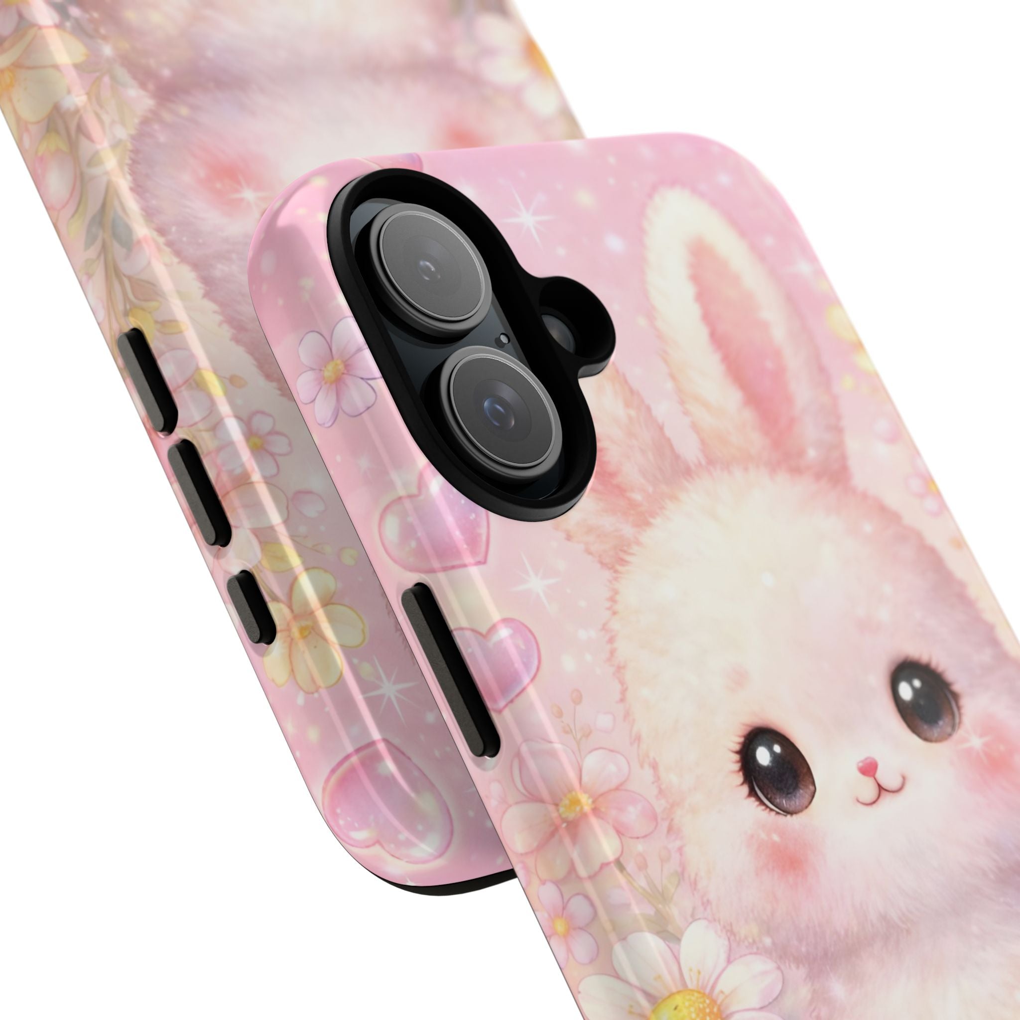 Kawaii Bunny Phone Case – Cute Pastel Bunny Floral Aesthetic iPhone Case, Adorable Kawaii Animal Phone Cover.
