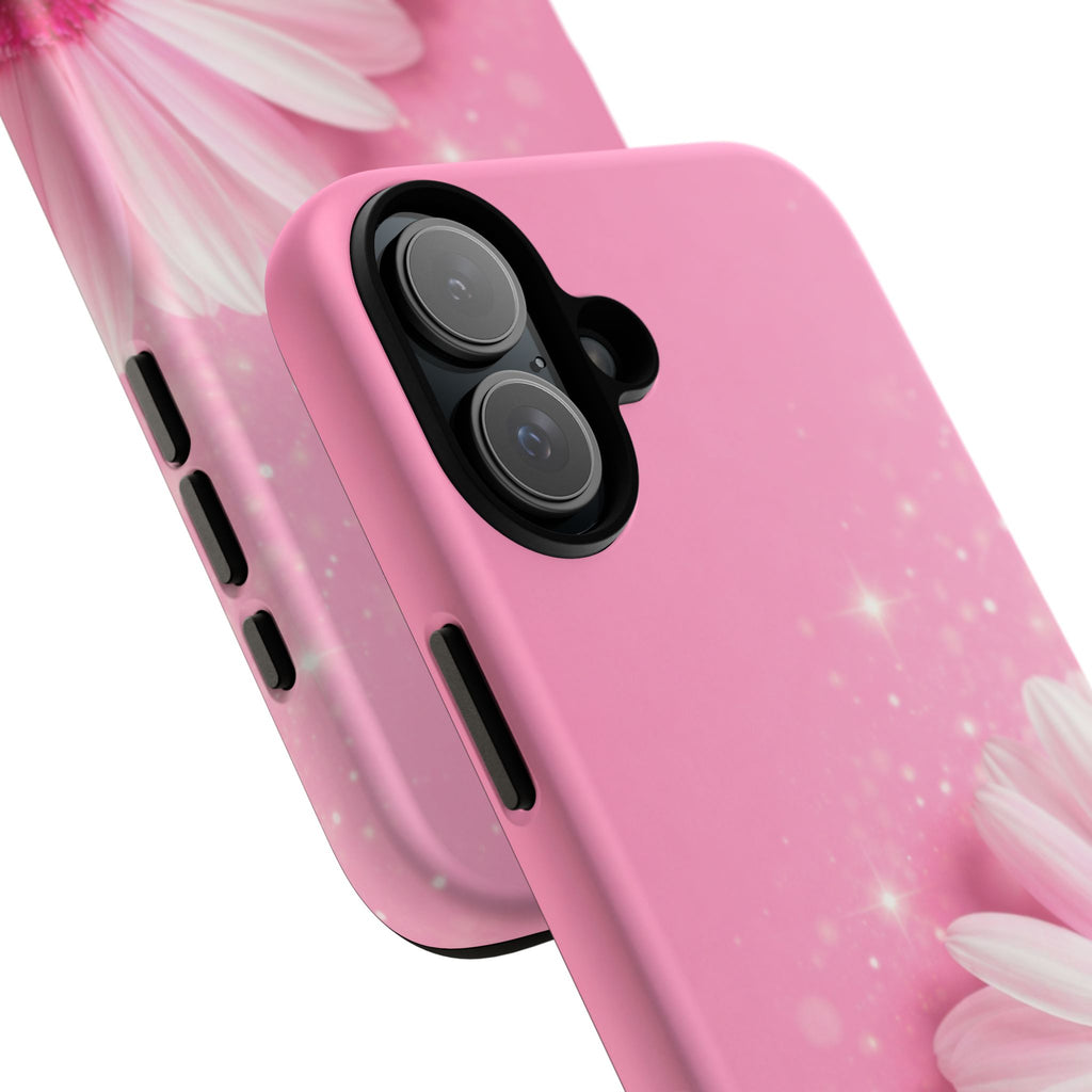 Pink Daisy Phone Case, Aesthetic Floral iPhone & Samsung Case, Cute Flower Phone Cover, Soft Girl Coquette Case, Feminine Pink Case