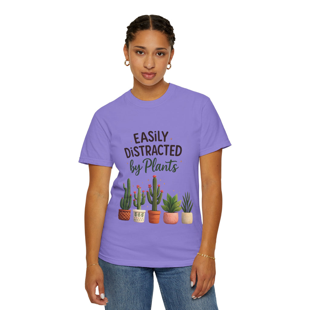 Easily Distracted By Plants Shirt, Plant Lover T-Shirt, Funny Plant Mom Tee, Botanical Lover Gift, Succulent Cactus Shirt, Unisex Graphic Tee