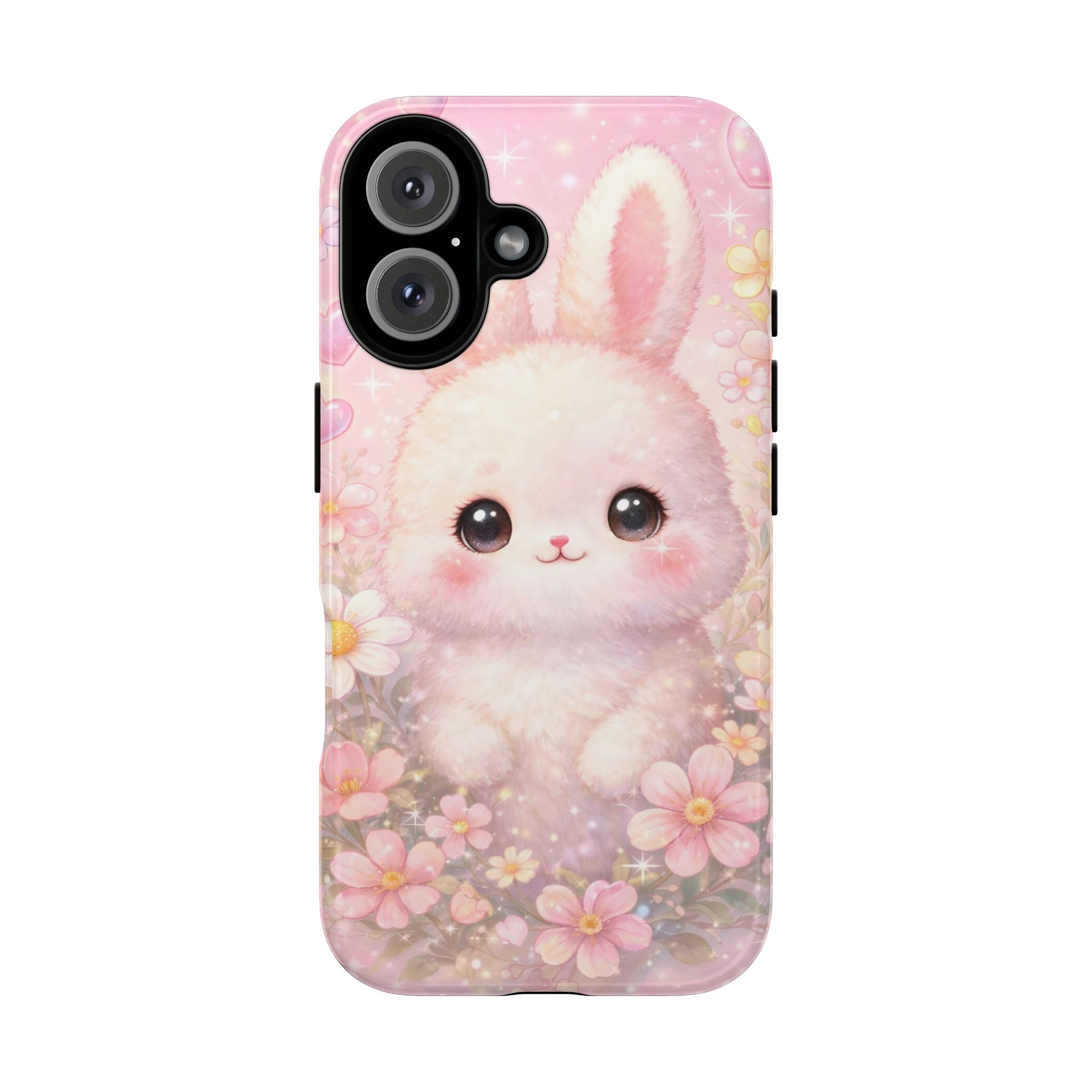 Kawaii Bunny Phone Case – Cute Pastel Bunny Floral Aesthetic iPhone Case, Adorable Kawaii Animal Phone Cover.