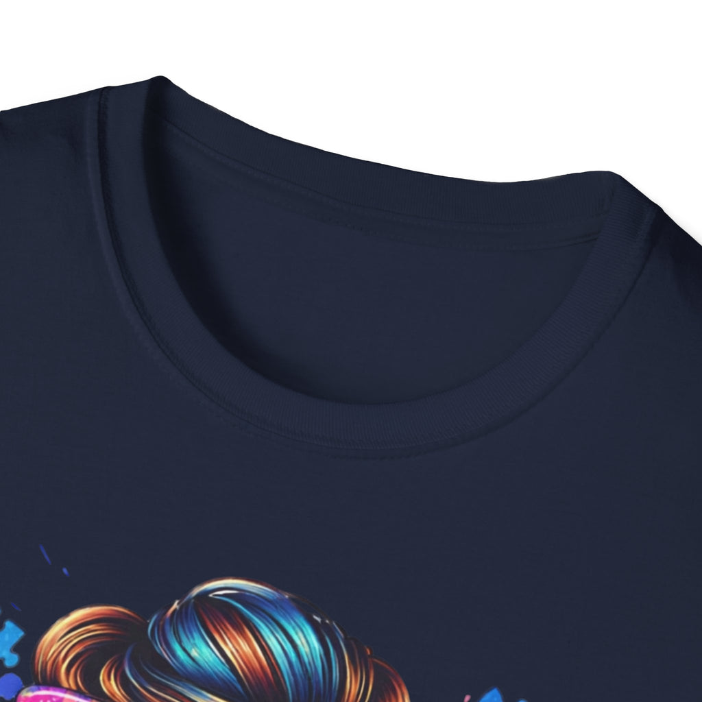 Autism Mom T-Shirt — Colorful Puzzle Heart Design for Proud Moms