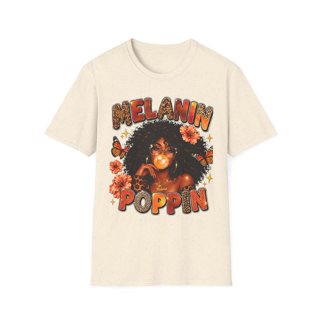Melanin Poppin Shirt, Black Woman Afro T-Shirt, Leopard Print Melanin Tee, Empowerment Graphic Shirt, Black Girl Magic Gift