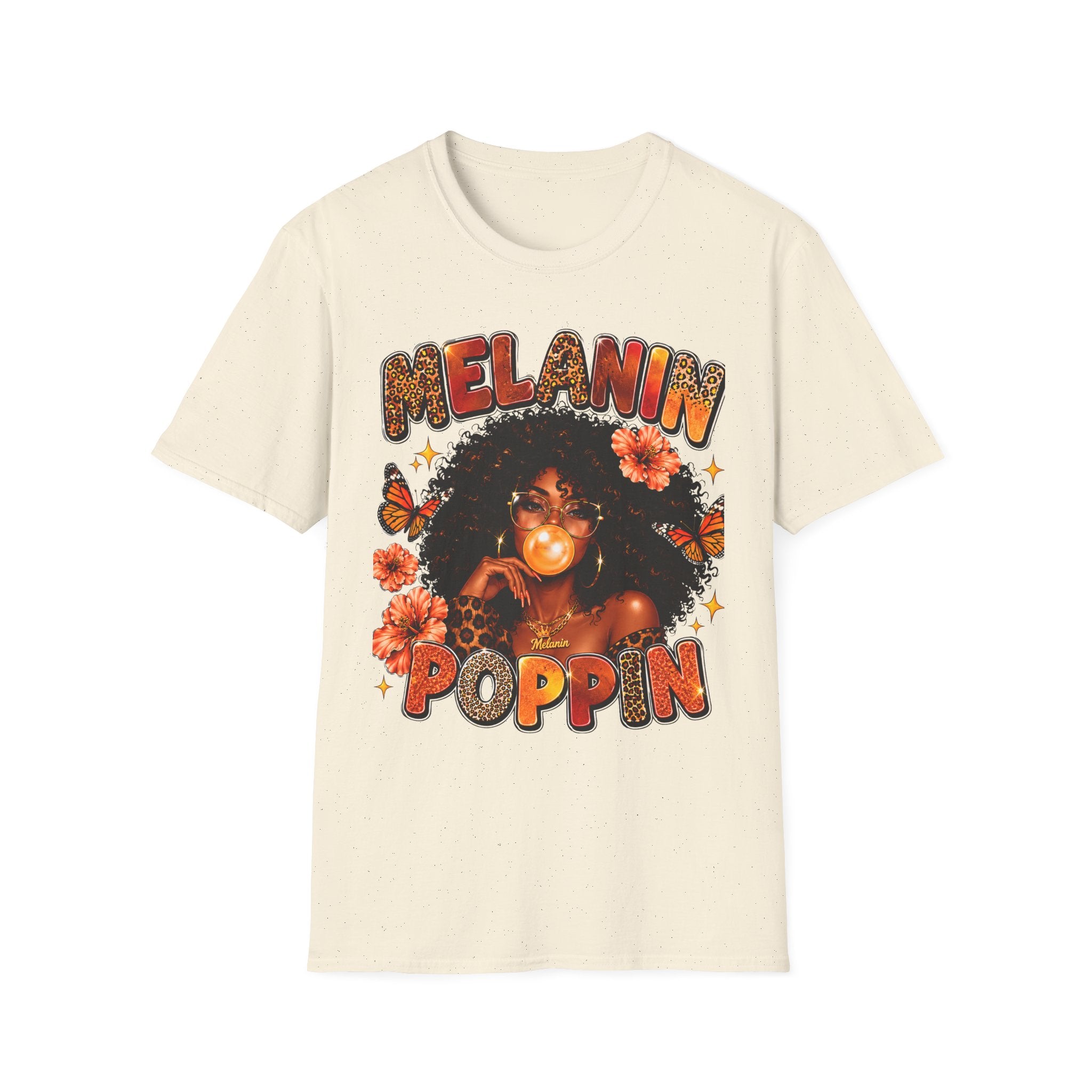 Melanin Poppin Shirt, Black Woman Afro T-Shirt, Leopard Print Melanin Tee, Empowerment Graphic Shirt, Black Girl Magic Gift