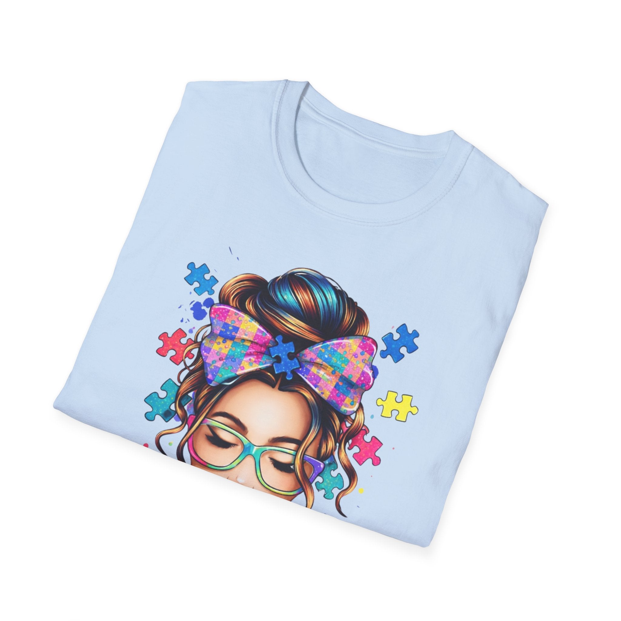 Autism Mom T-Shirt — Colorful Puzzle Heart Design for Proud Moms