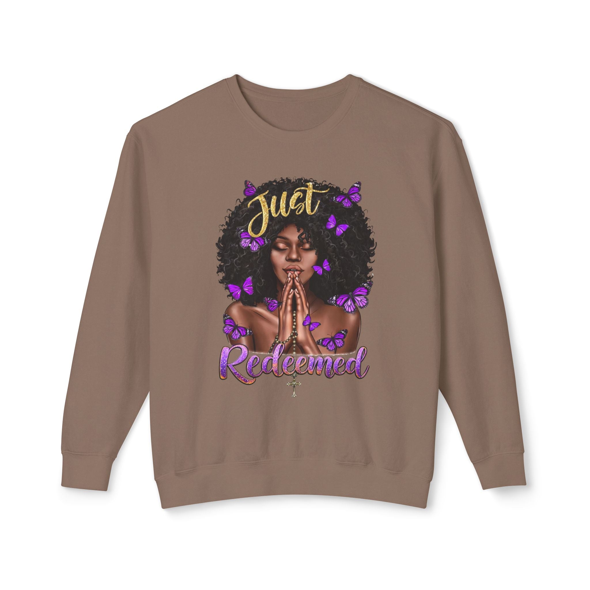 Redeemed Christian Afro Woman T-Shirt – Faith-Based Butterfly Design, Inspirational Black Woman Graphic Tee, Spiritual Gift for Women