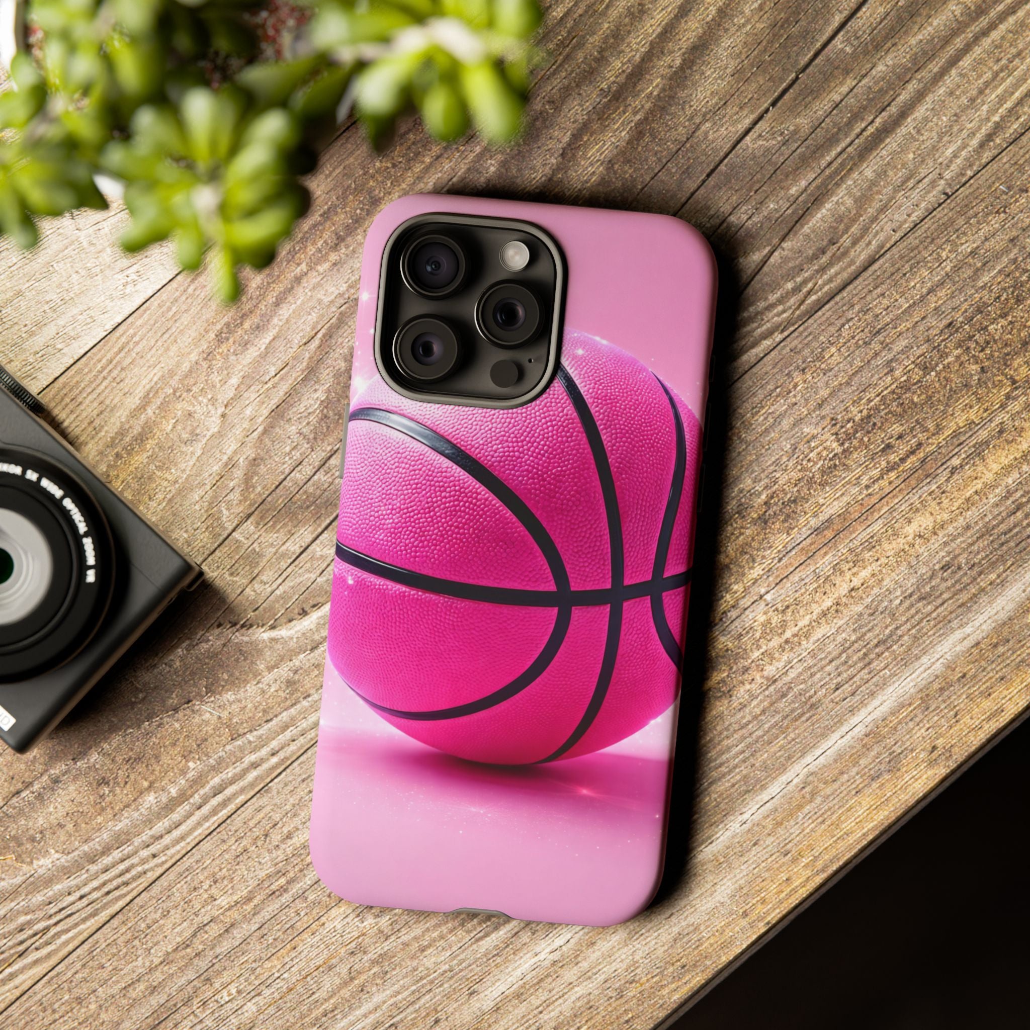 Pink Basketball Phone Case, Aesthetic Sports iPhone & Samsung Case, Cute Girly Athlete Case, Coquette Sport Phone Cover