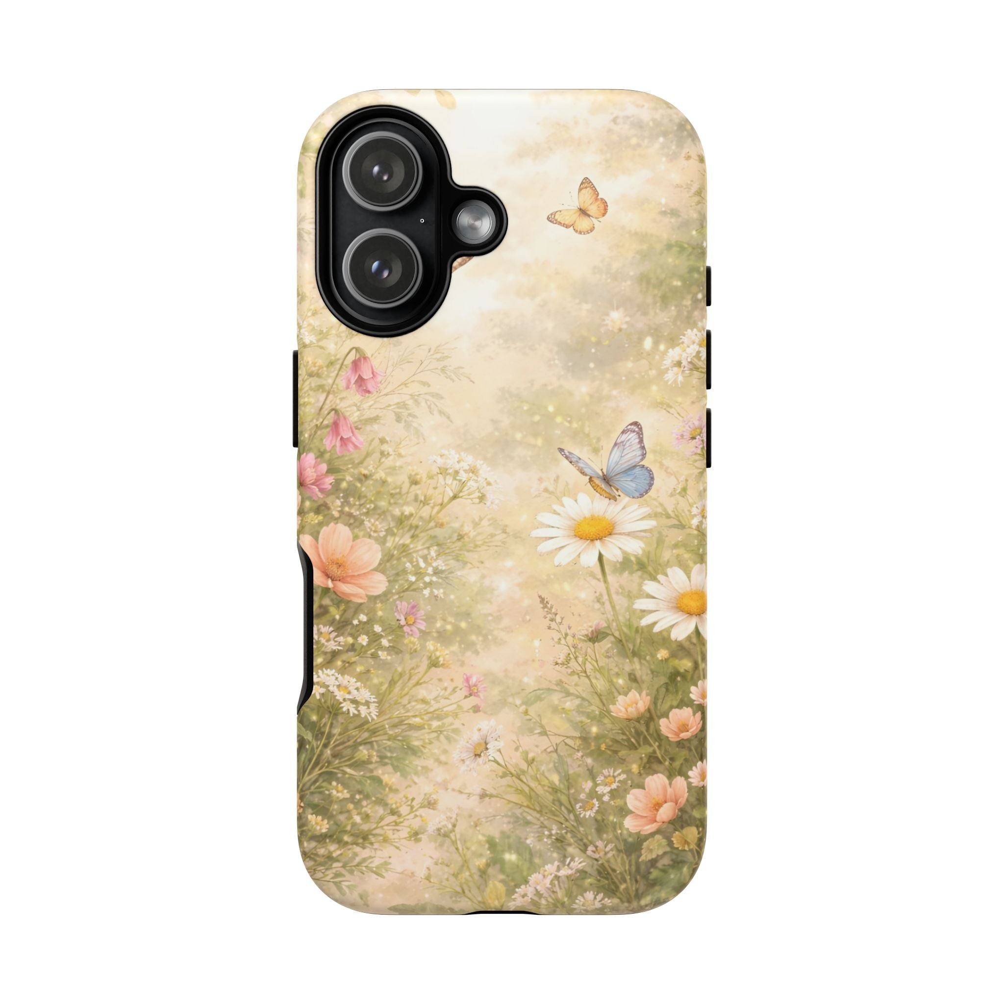Cottagecore Wildflower Butterfly Phone Case – Vintage Floral Nature Aesthetic iPhone Case, Dreamy Woodland Flower Phone Cover