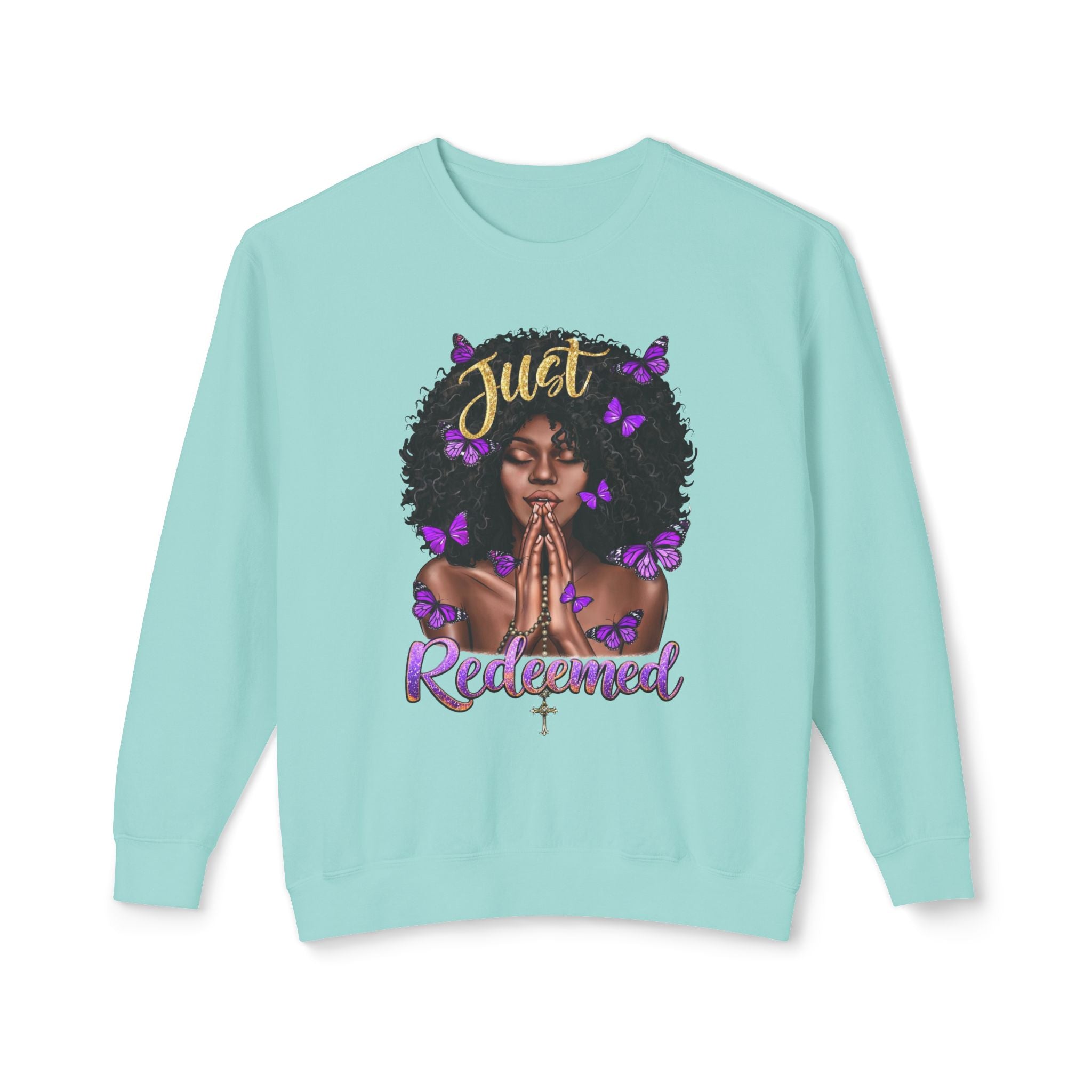 Redeemed Christian Afro Woman T-Shirt – Faith-Based Butterfly Design, Inspirational Black Woman Graphic Tee, Spiritual Gift for Women